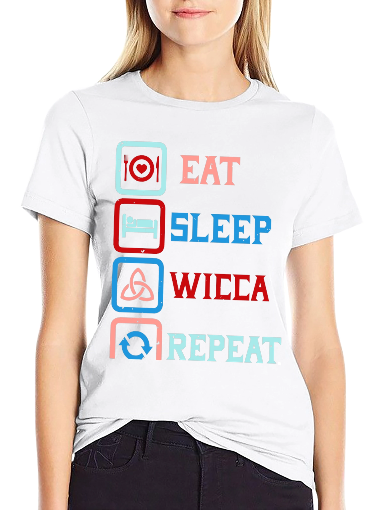 Eat Sleep Wicca Repeat Graphic Tee