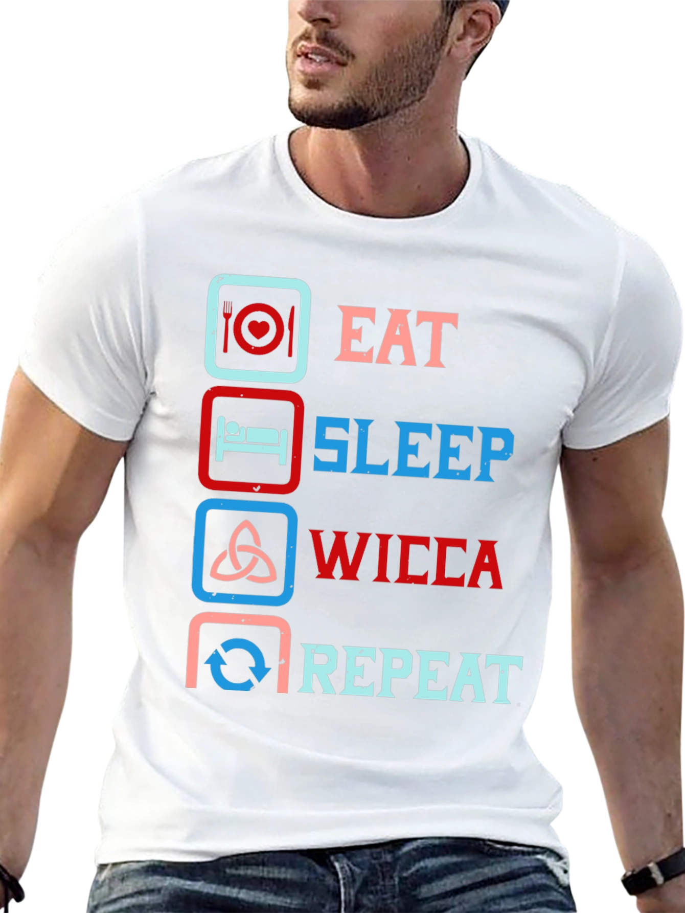 Eat Sleep Wicca Repeat Graphic Tee