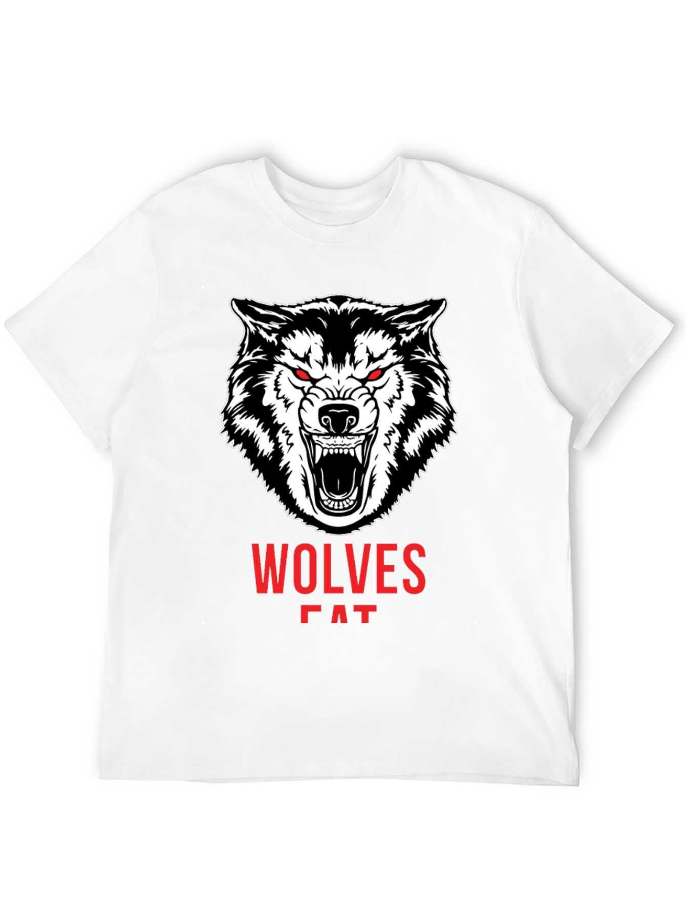 Mens Black Wolves Graphic Print Crew Neck T-Shirt