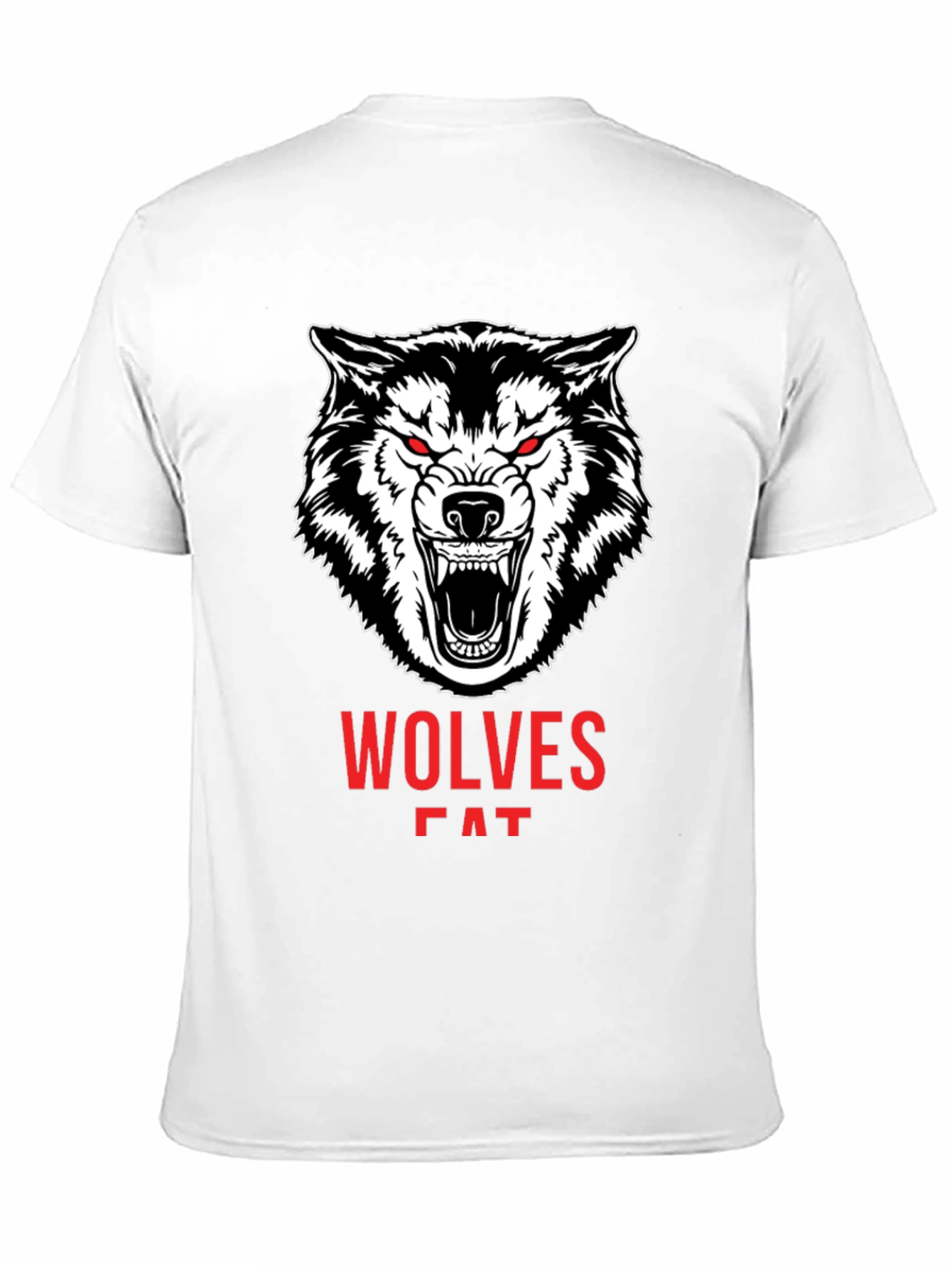 Mens Black Wolves Graphic Print Crew Neck T-Shirt
