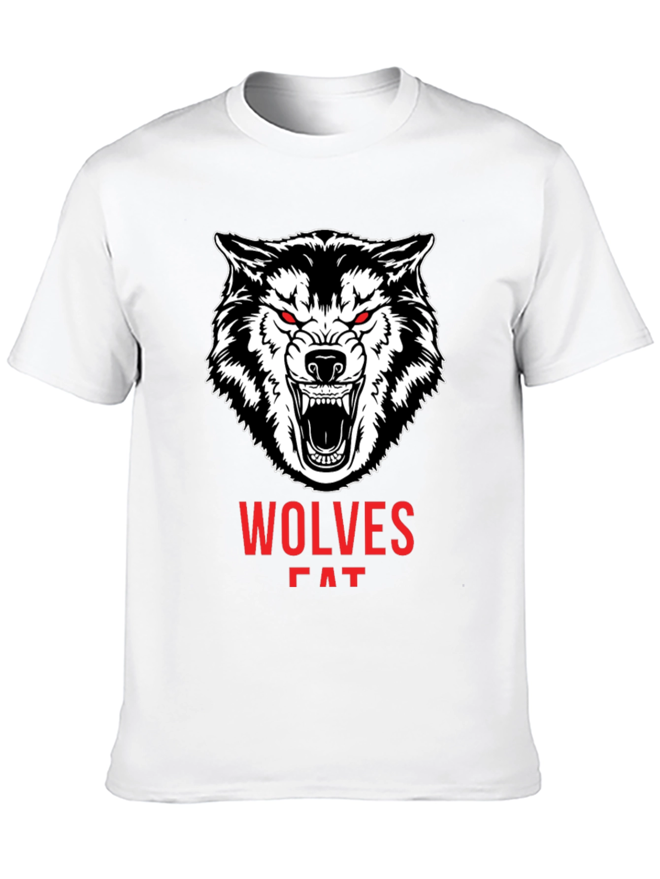 Mens Black Wolves Graphic Print Crew Neck T-Shirt