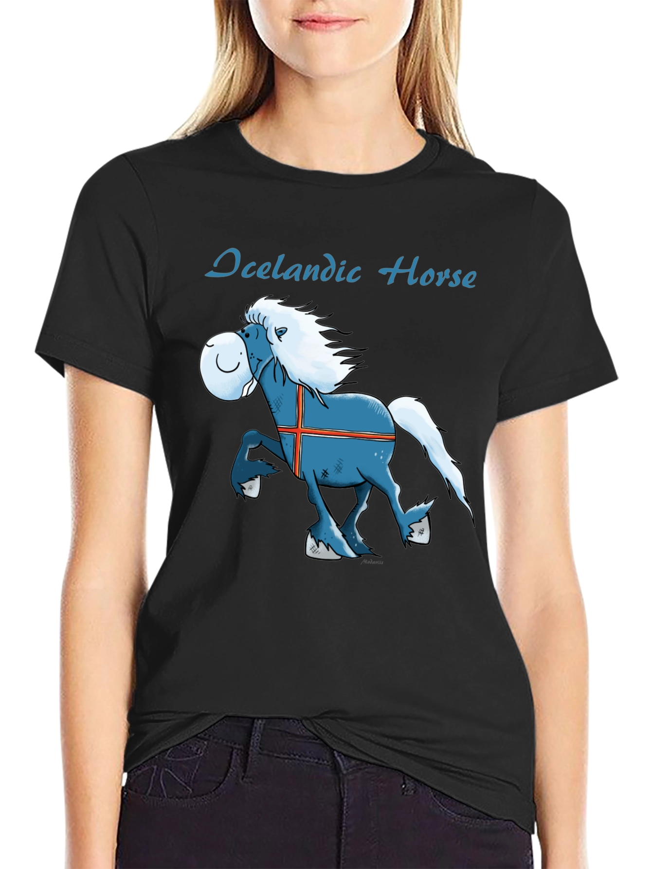 Icelandic Horse Graphic Tee - Fun Cartoon T-Shirt