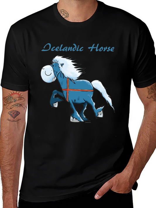 Icelandic Horse Graphic Tee - Fun Cartoon T-Shirt