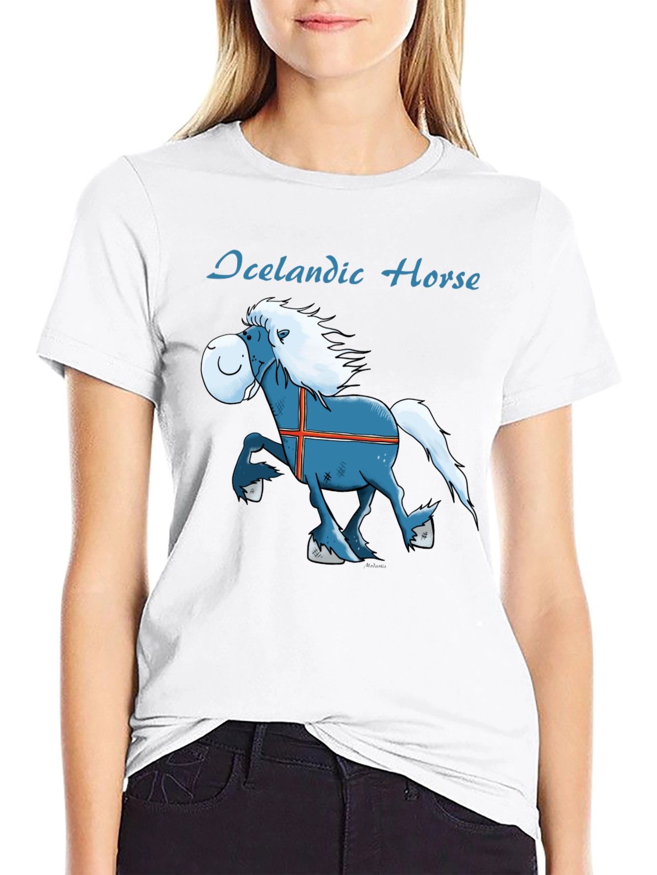 Icelandic Horse Graphic Tee - Fun Cartoon T-Shirt