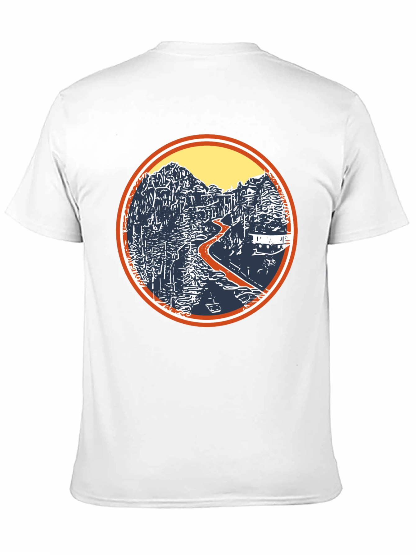Nature Landscape Graphic Tee - Black Cotton Casual Shirt