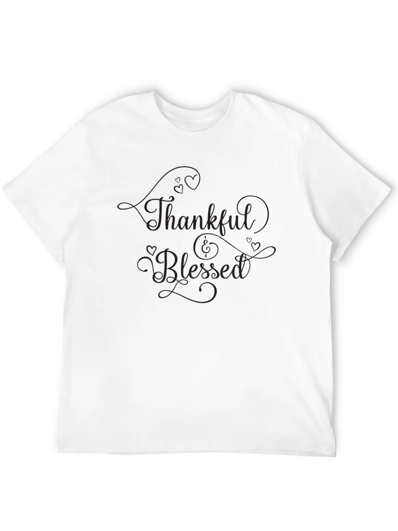 Thankful & Blessed Black Crewneck T-Shirt
