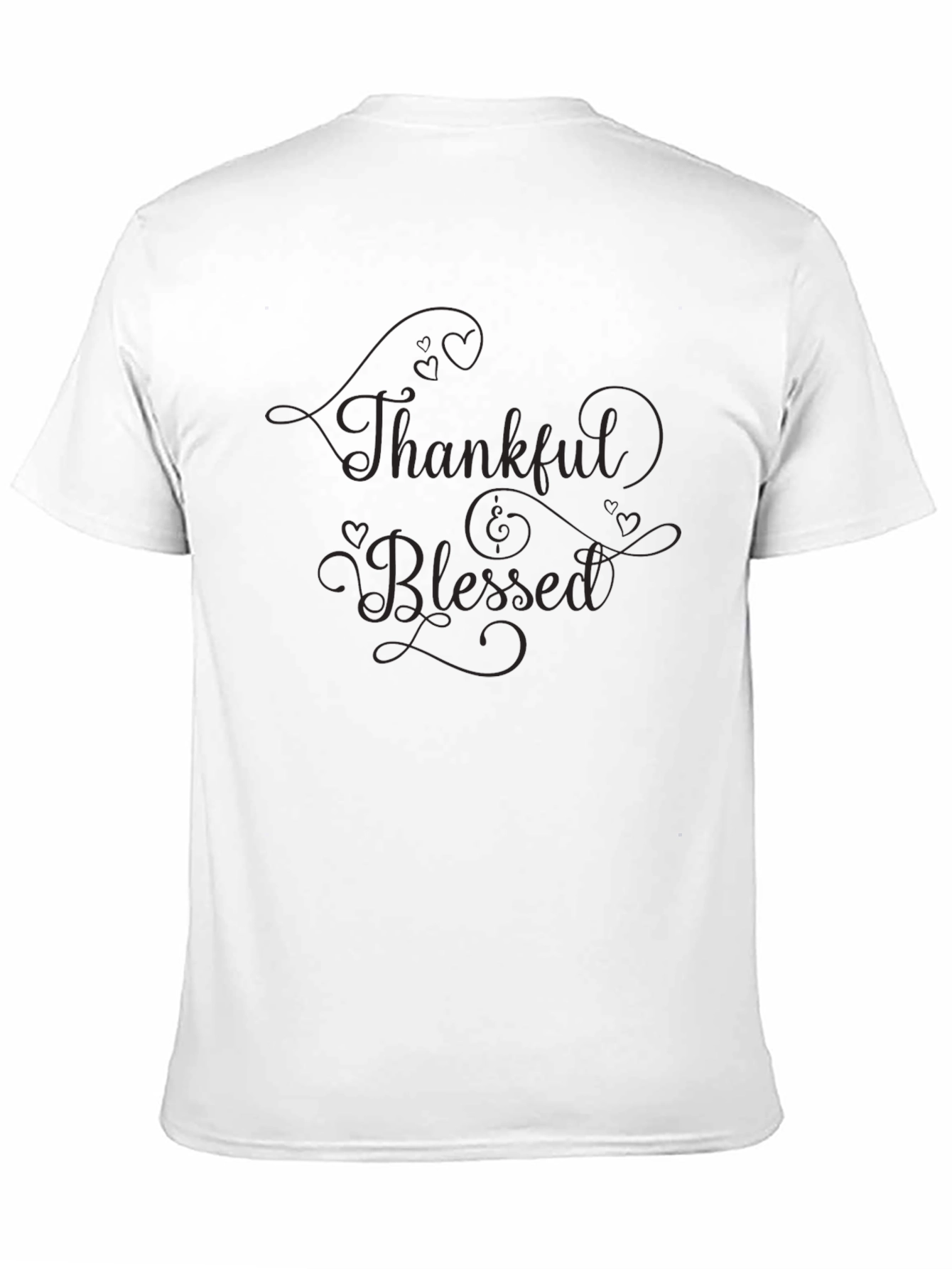 Thankful & Blessed Black Crewneck T-Shirt