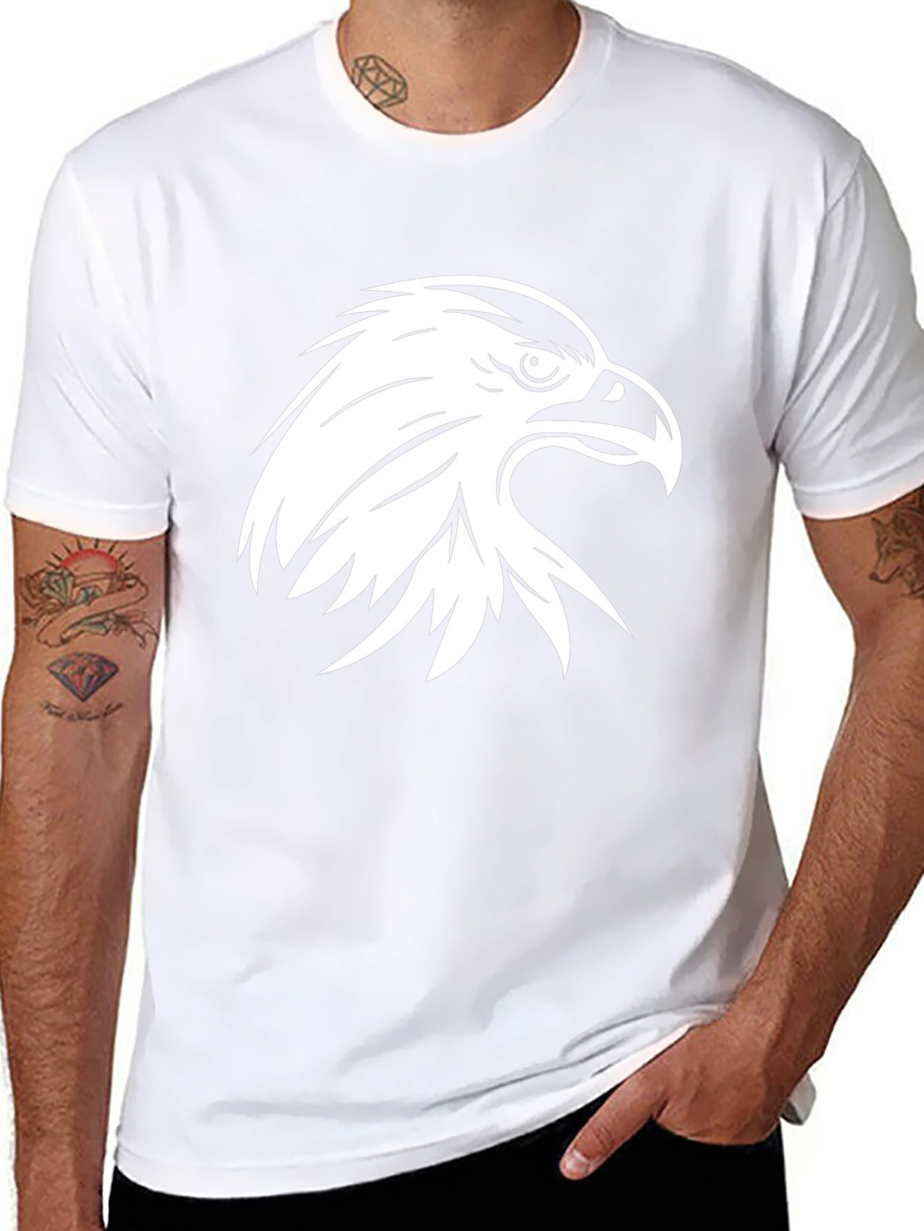 Black T-Shirt with Bold Eagle Graphic