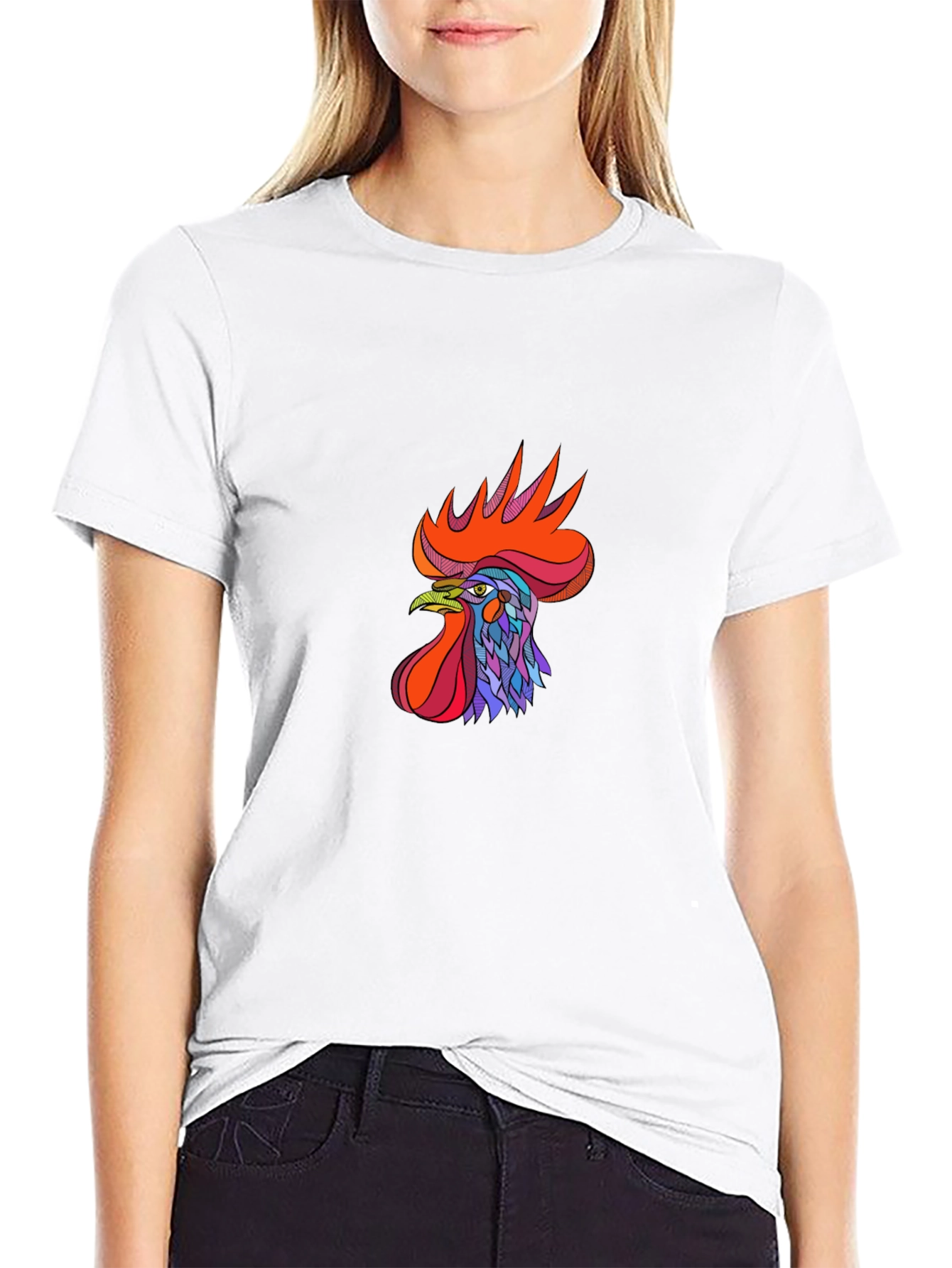 Rooster Graphic Tee - Bold & Stylish Black T-Shirt