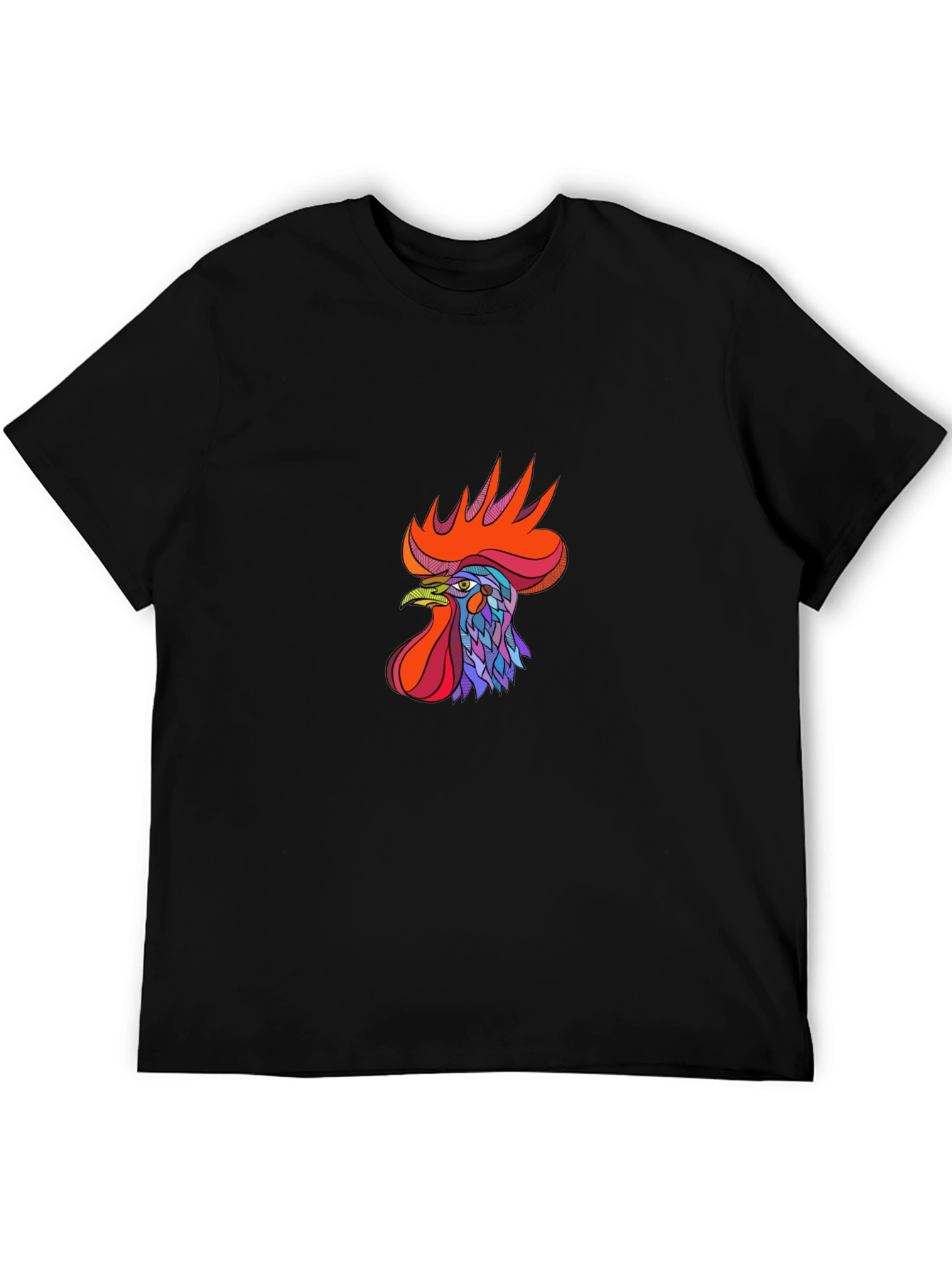 Rooster Graphic Tee - Bold & Stylish Black T-Shirt