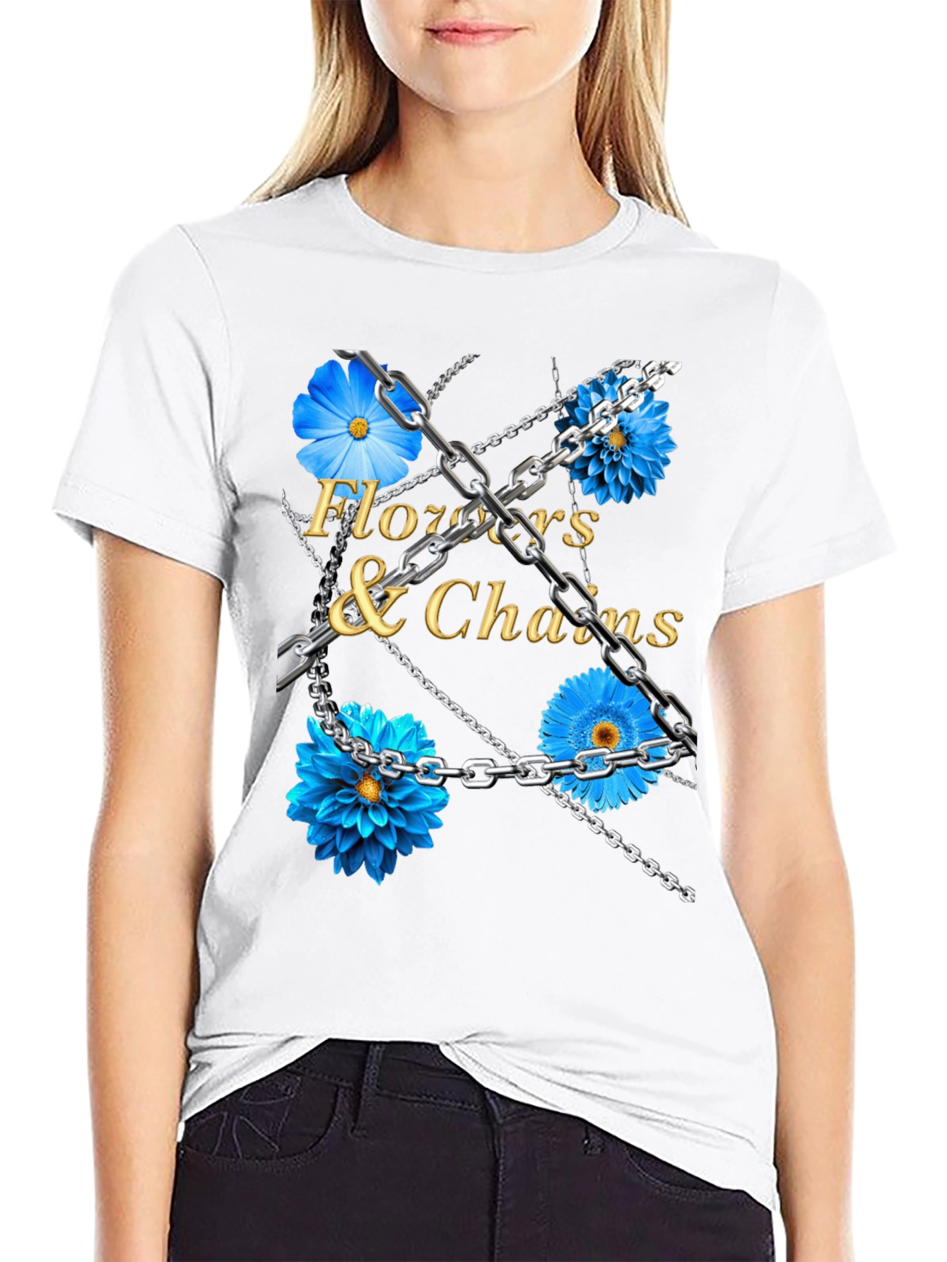 Flowers & Chains Graphic T-Shirt