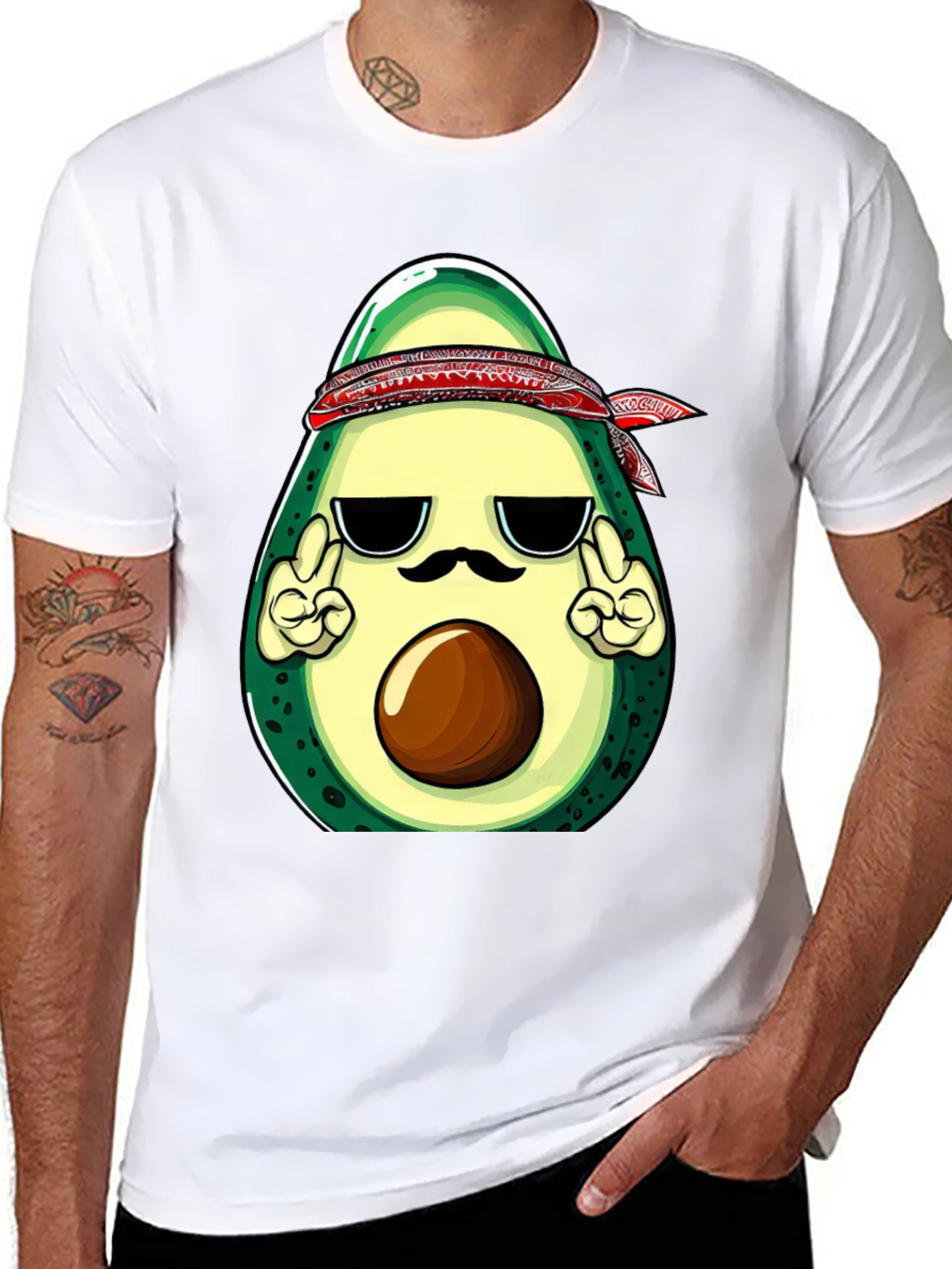 Cool Avocado Graphic T-Shirt - Black