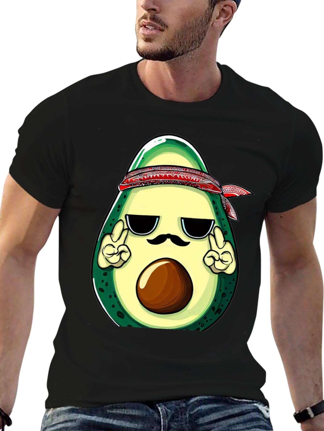 Cool Avocado Graphic T-Shirt - Black