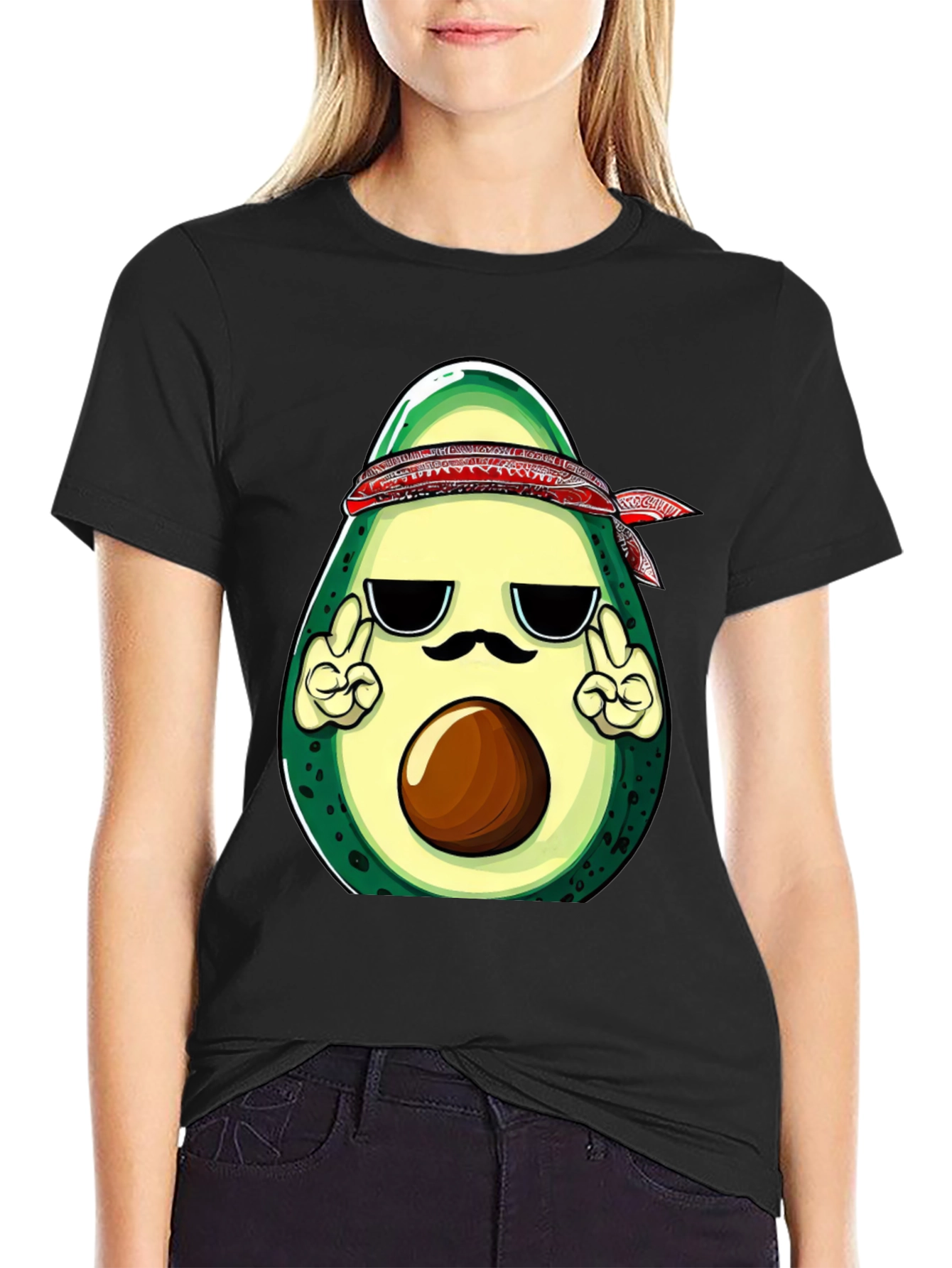 Cool Avocado Graphic T-Shirt - Black