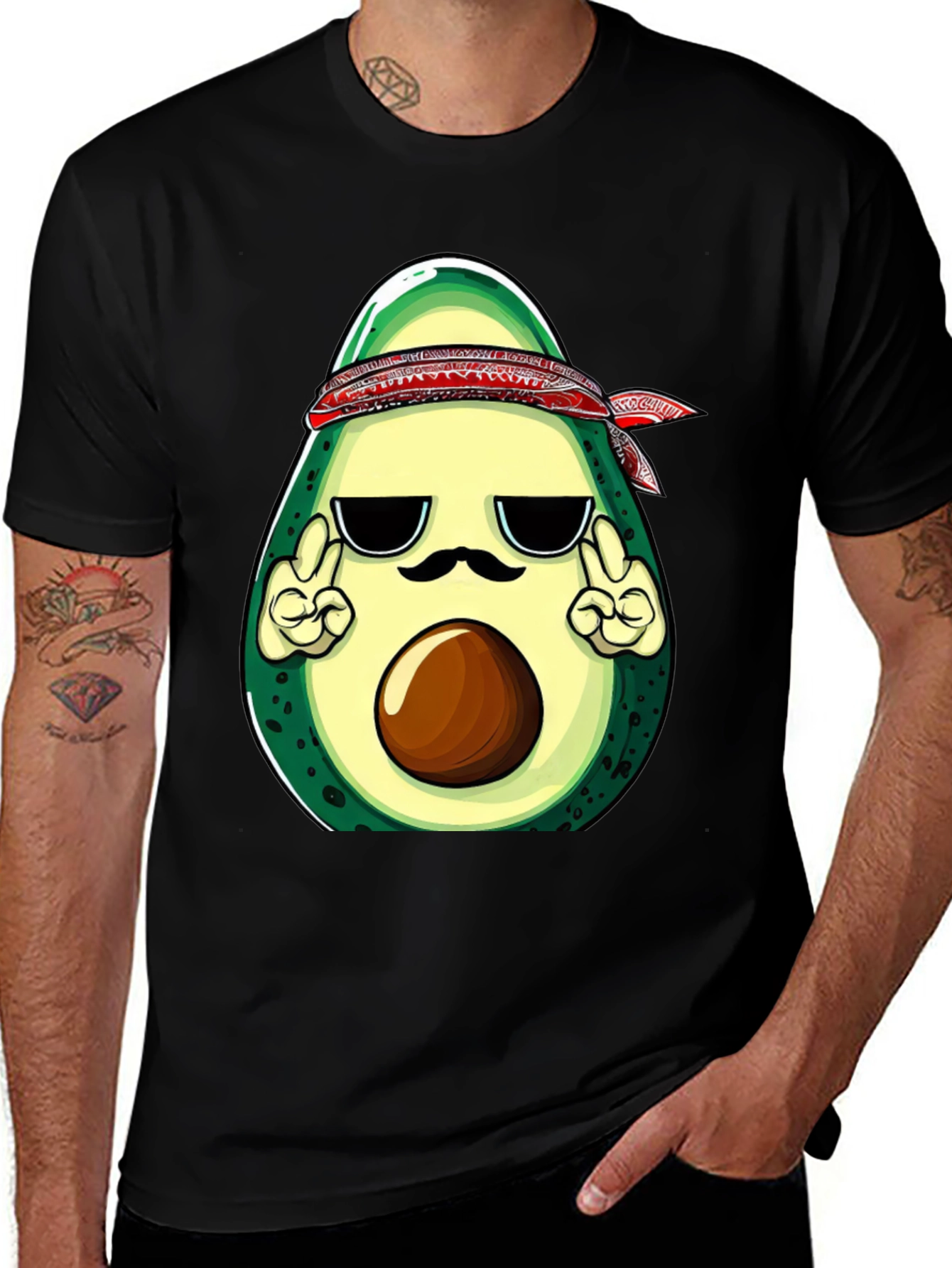 Cool Avocado Graphic T-Shirt - Black