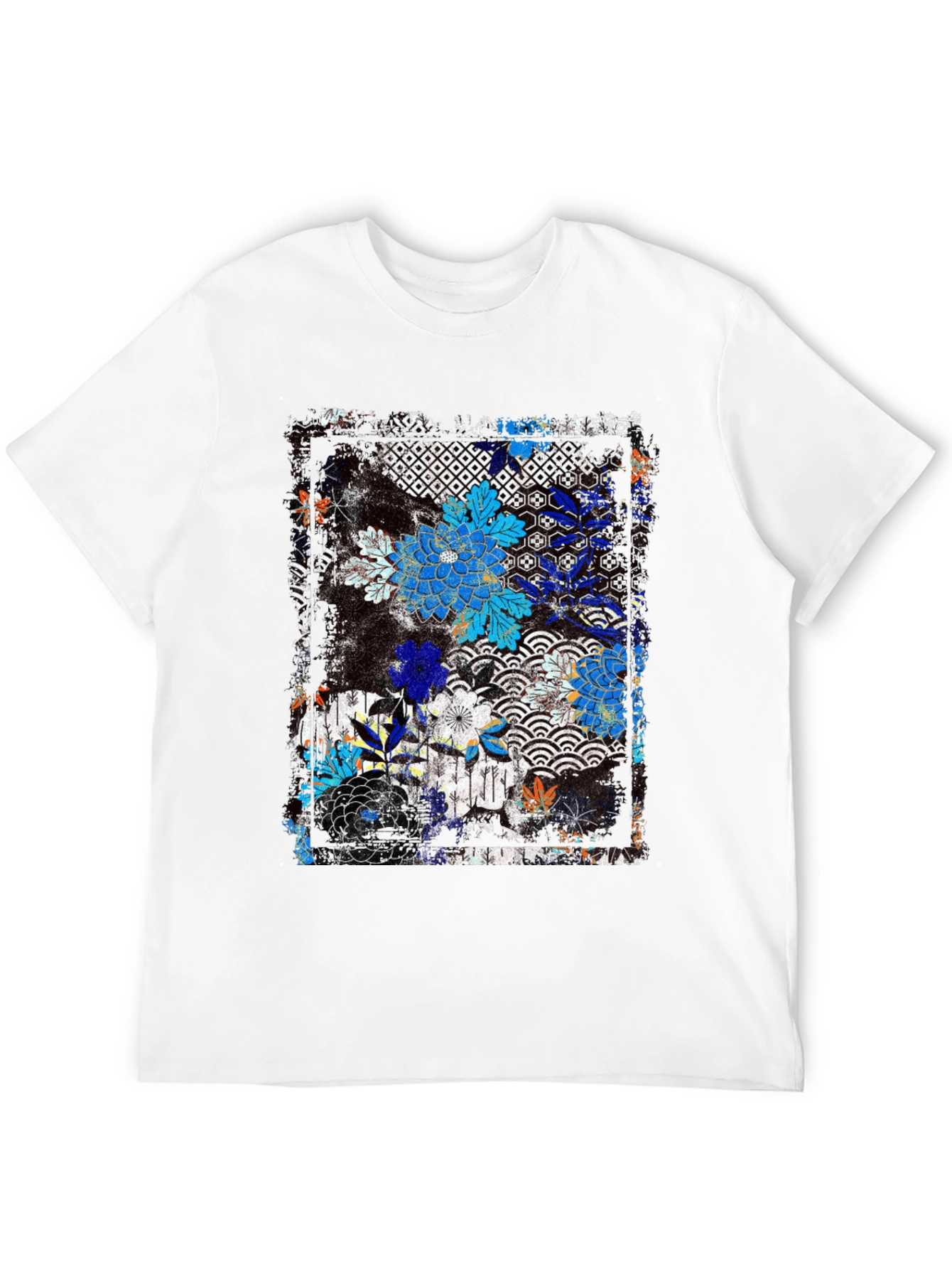 Floral Pattern T-Shirt - Japanese Design