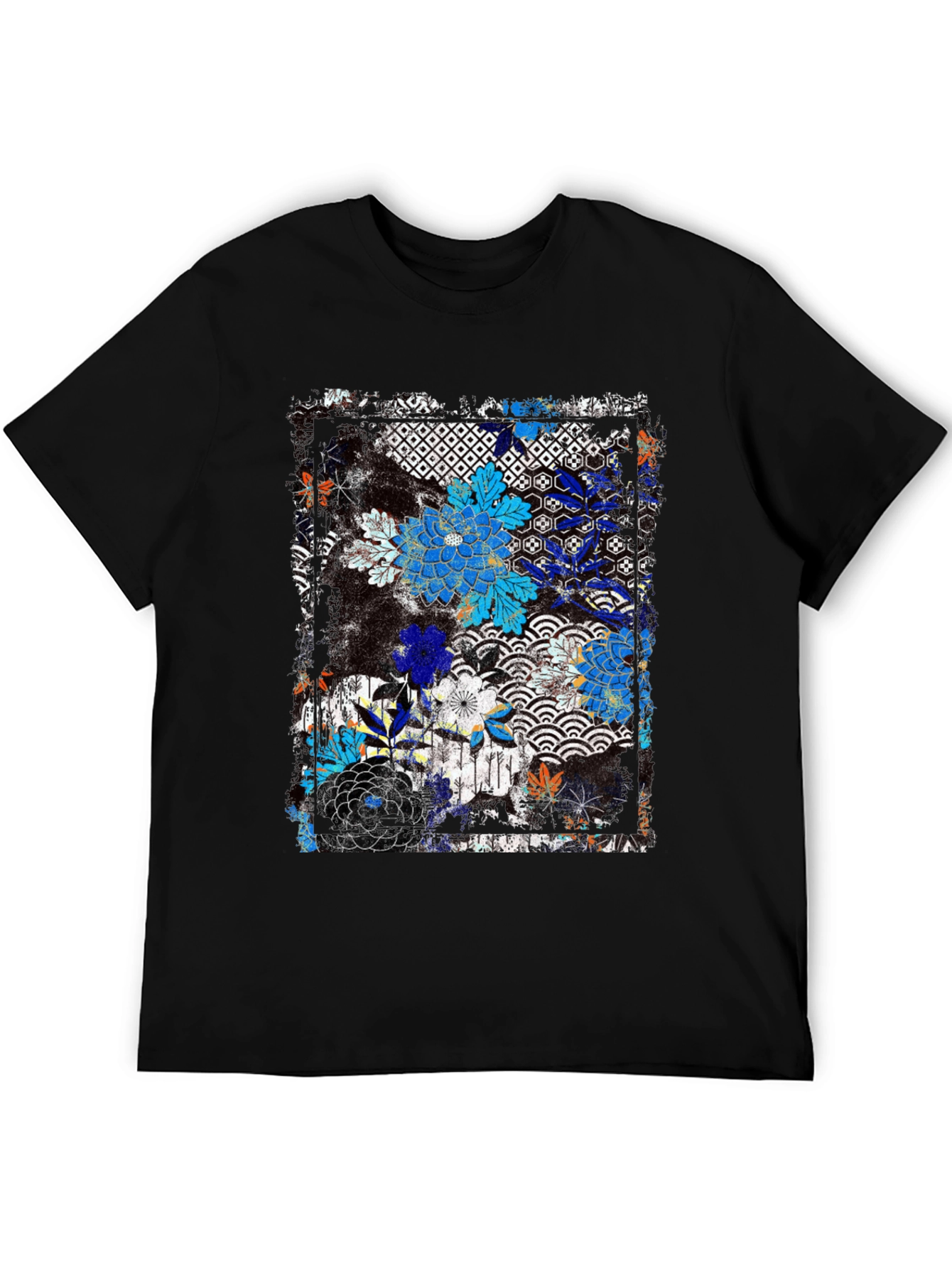 Floral Pattern T-Shirt - Japanese Design