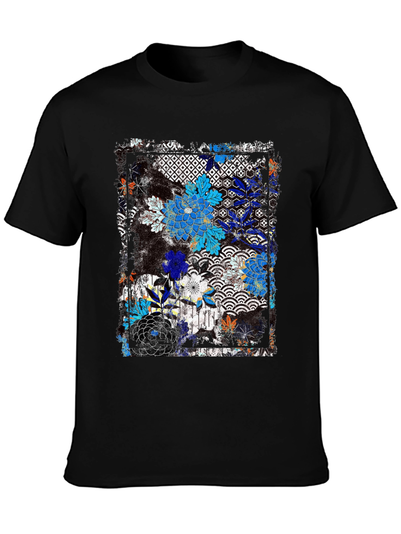 Floral Pattern T-Shirt - Japanese Design
