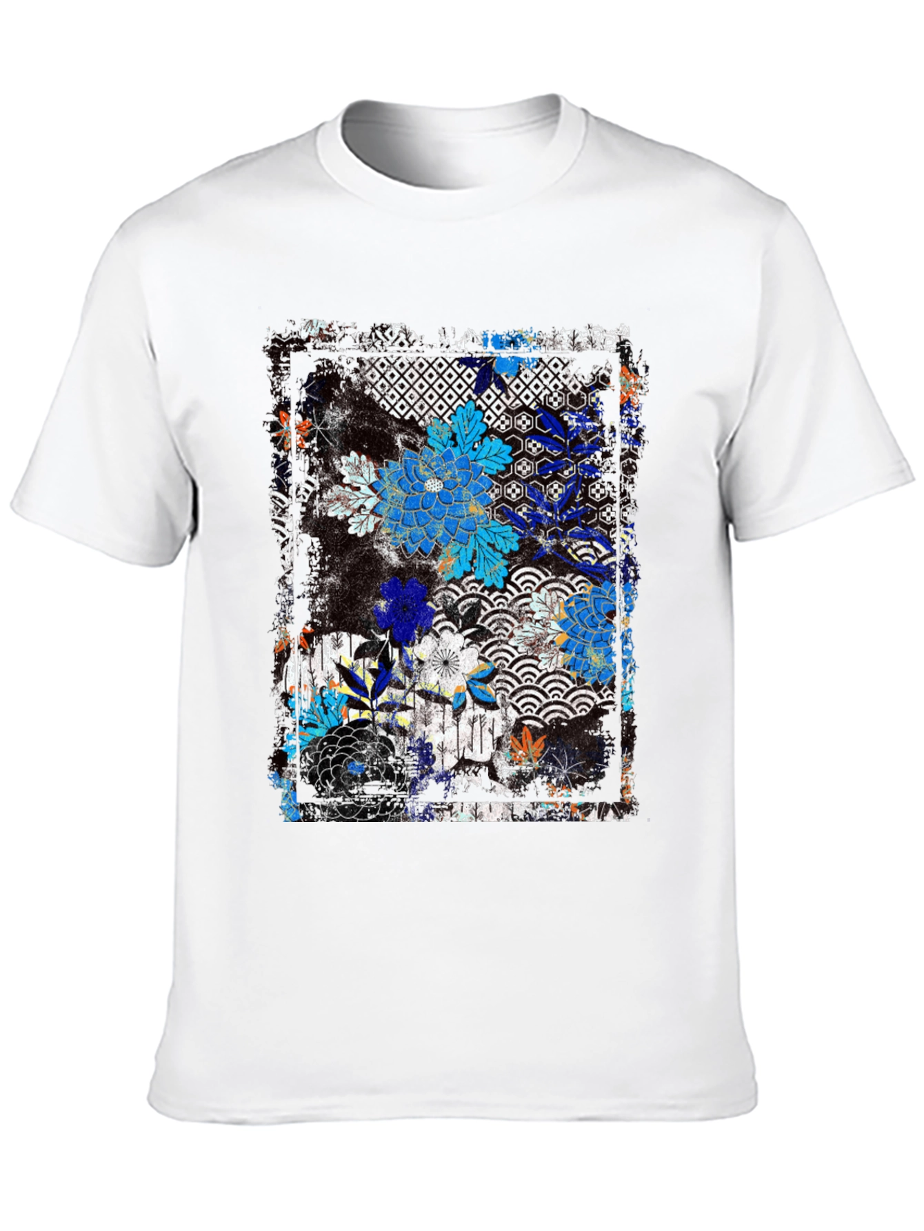 Floral Pattern T-Shirt - Japanese Design