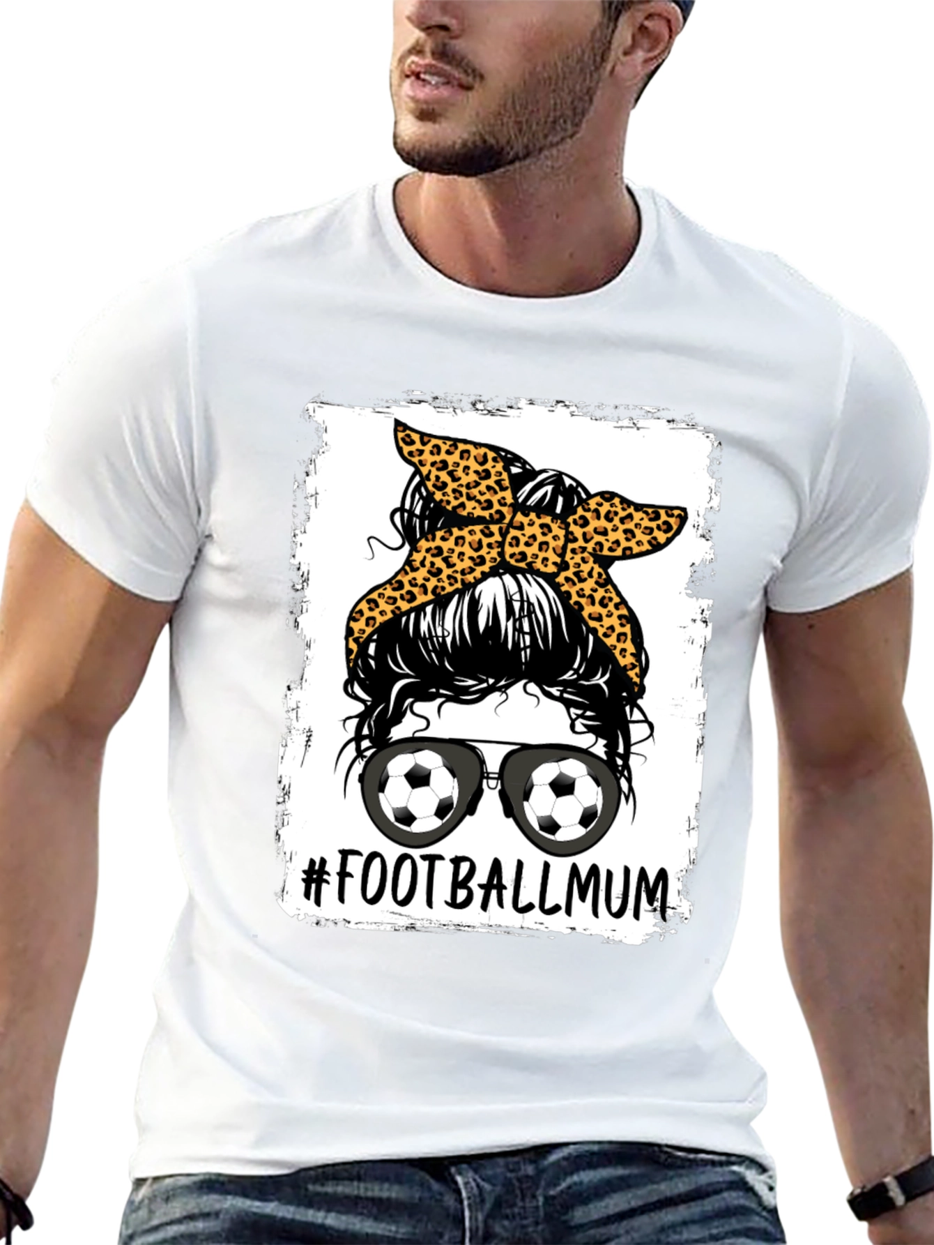 Football Mum Graphic Tee - Messy Bun Design