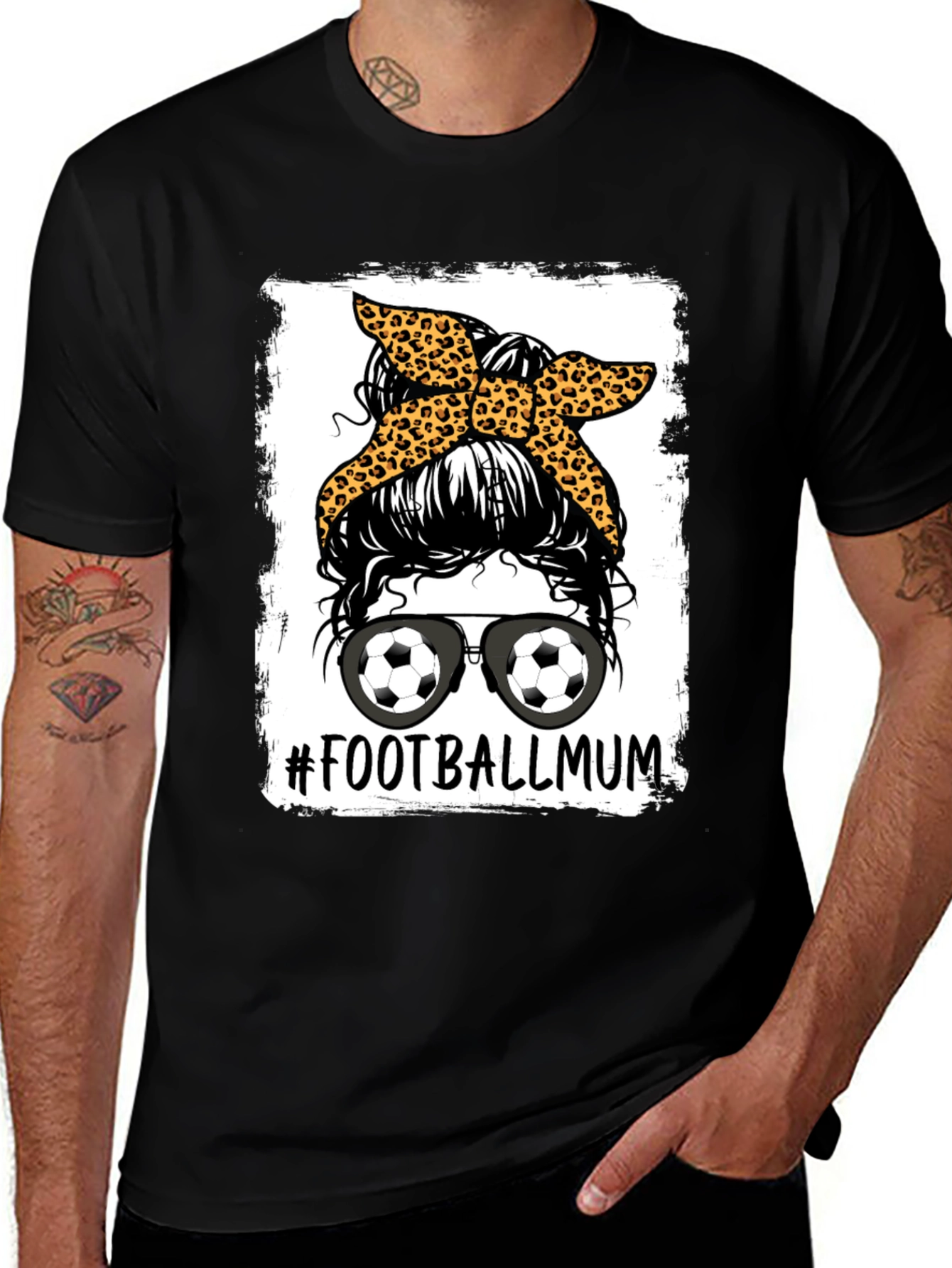 Football Mum Graphic Tee - Messy Bun Design