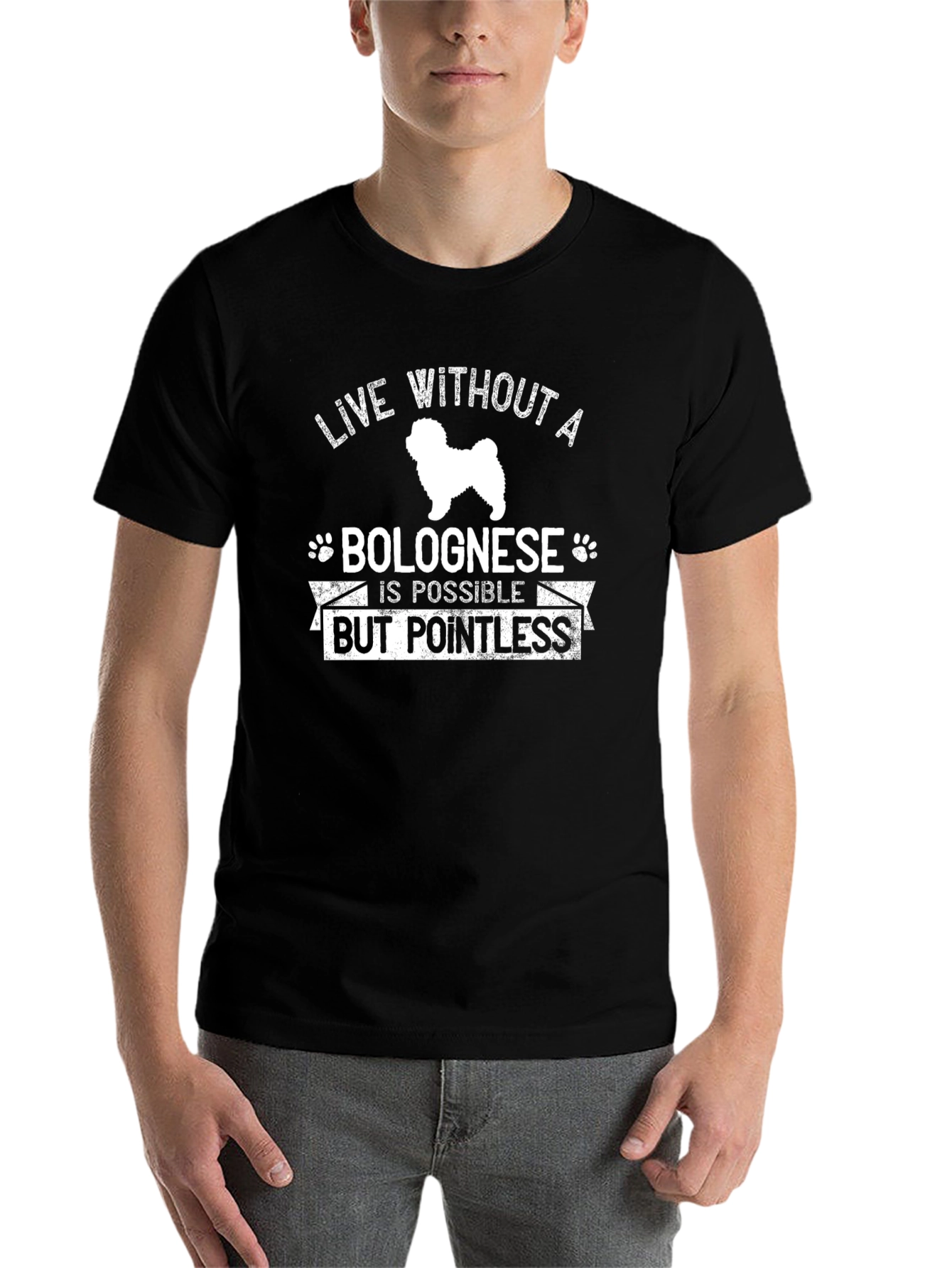 Bolognese Dog T-Shirt - Live Without Pointless Tee