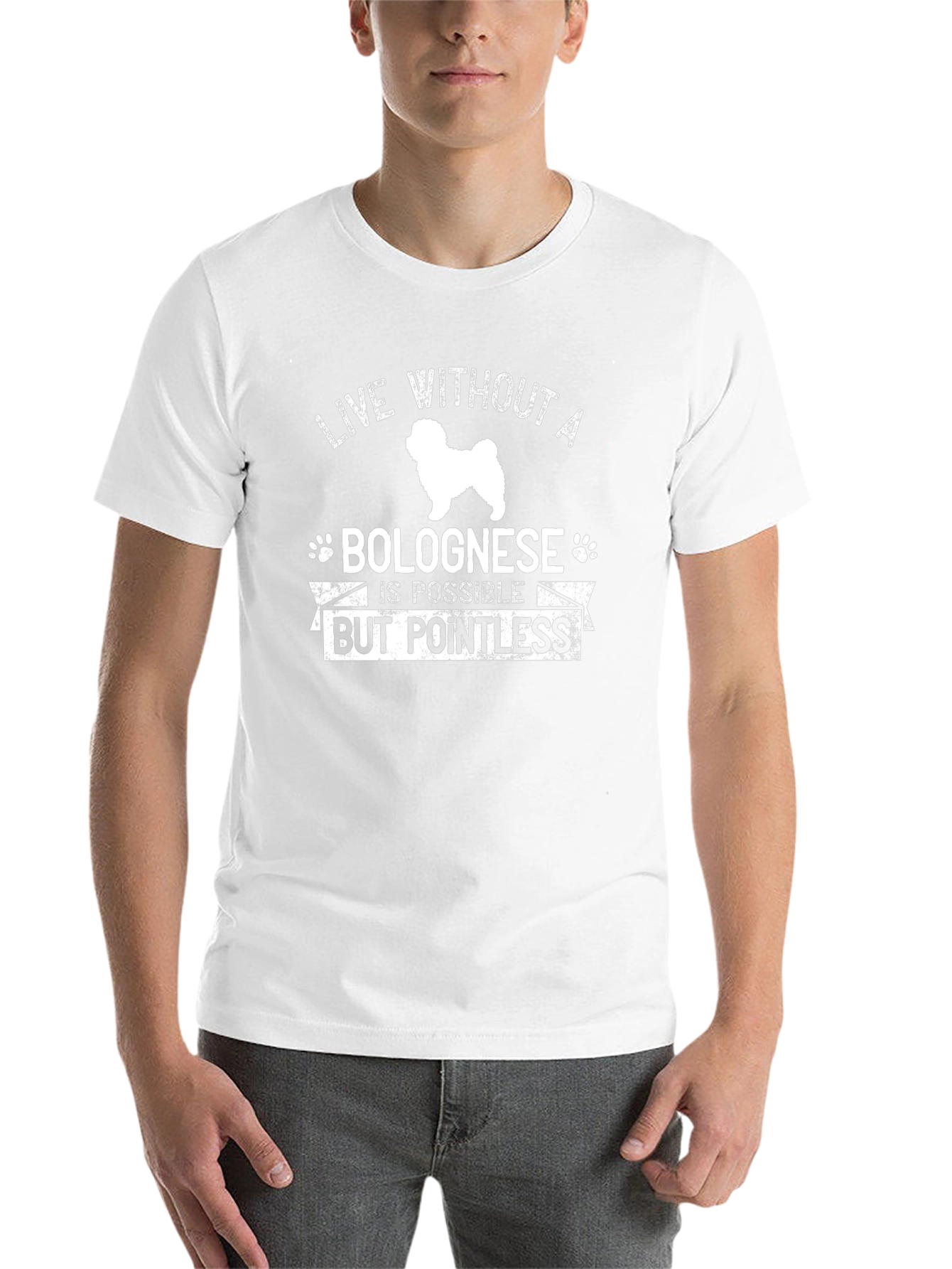 Bolognese Dog T-Shirt - Live Without Pointless Tee