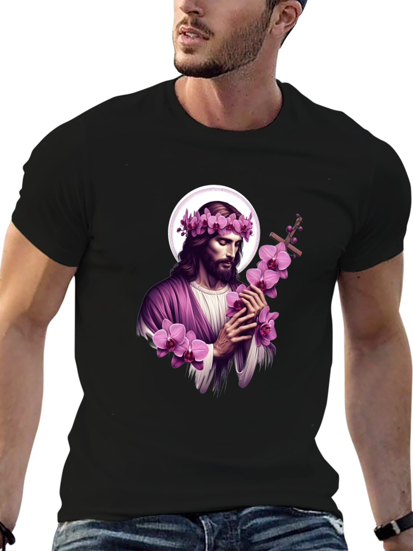 Orchid Crown Jesus Graphic Tee