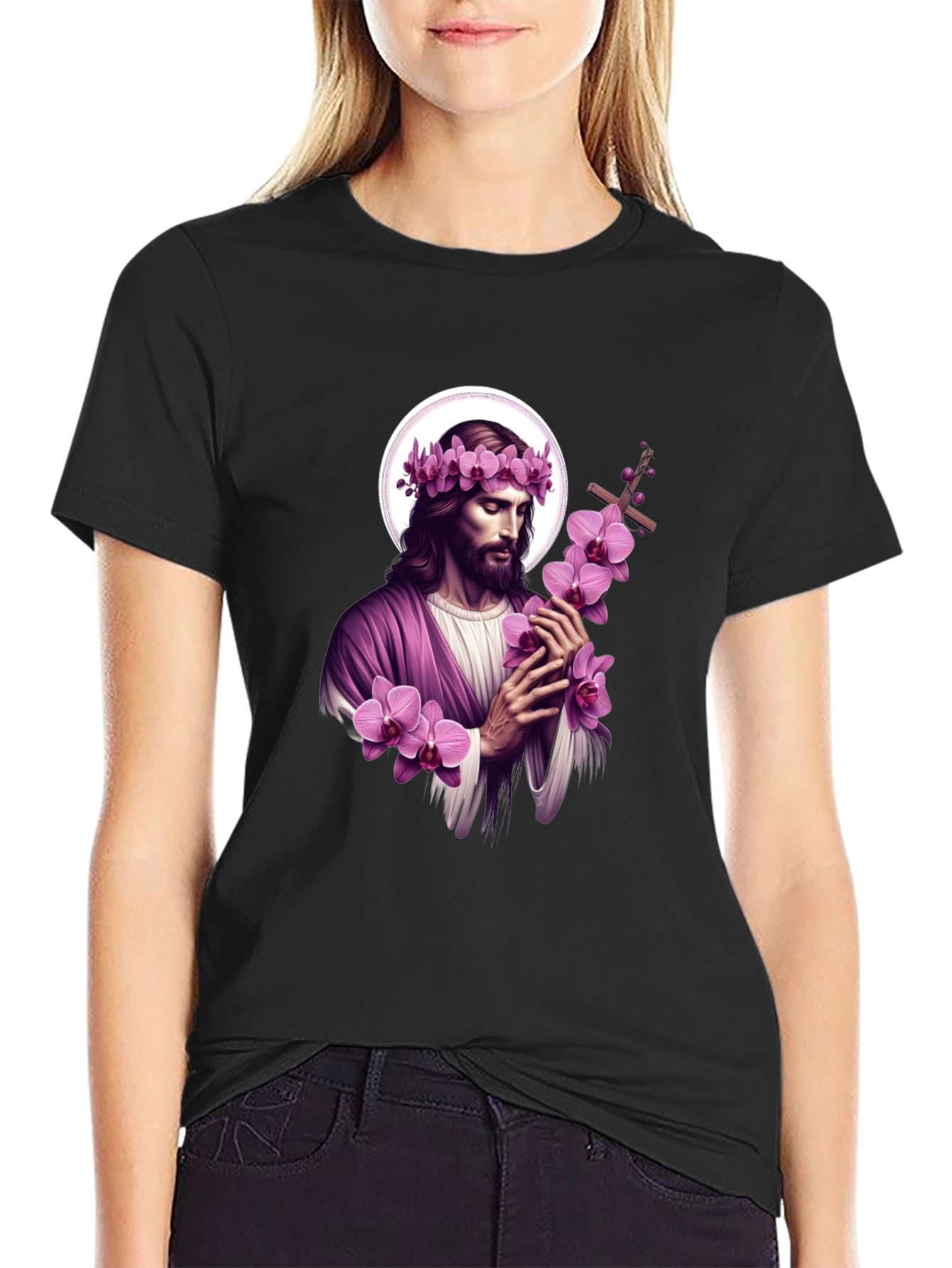 Orchid Crown Jesus Graphic Tee