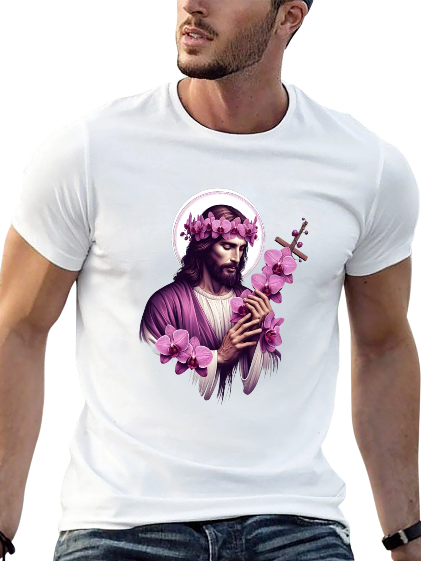 Orchid Crown Jesus Graphic Tee
