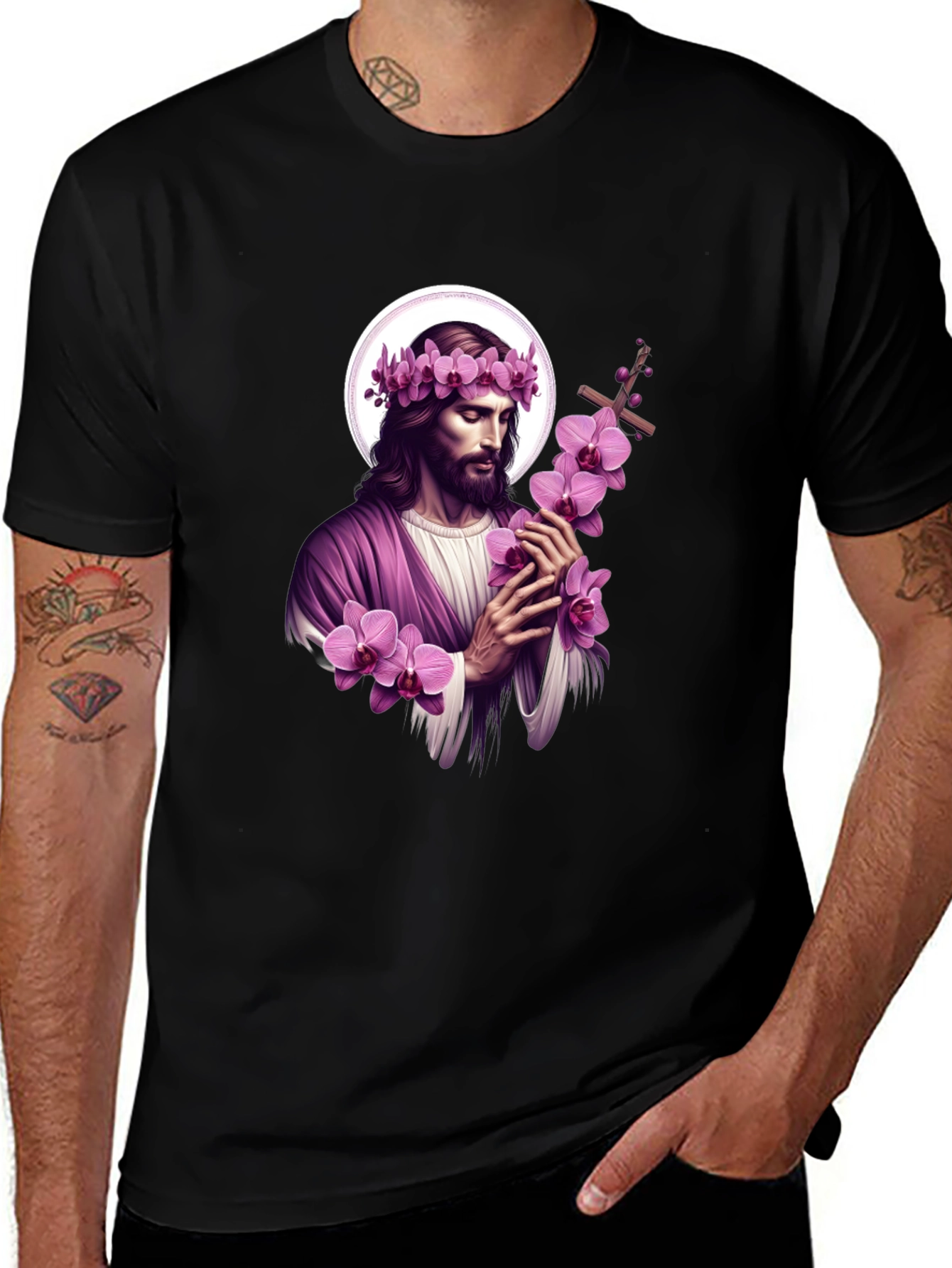 Orchid Crown Jesus Graphic Tee