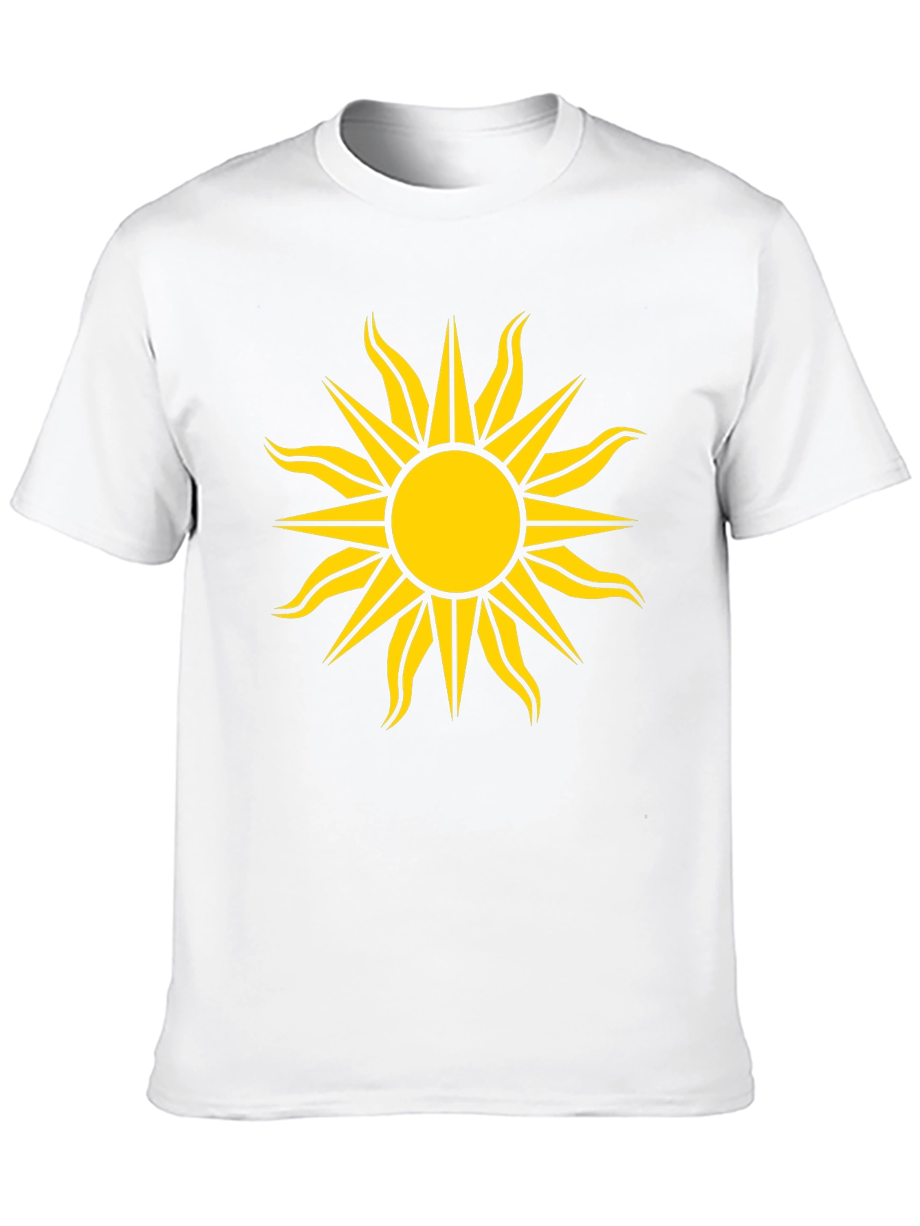 Black Tee with Bold Yellow Sun Design