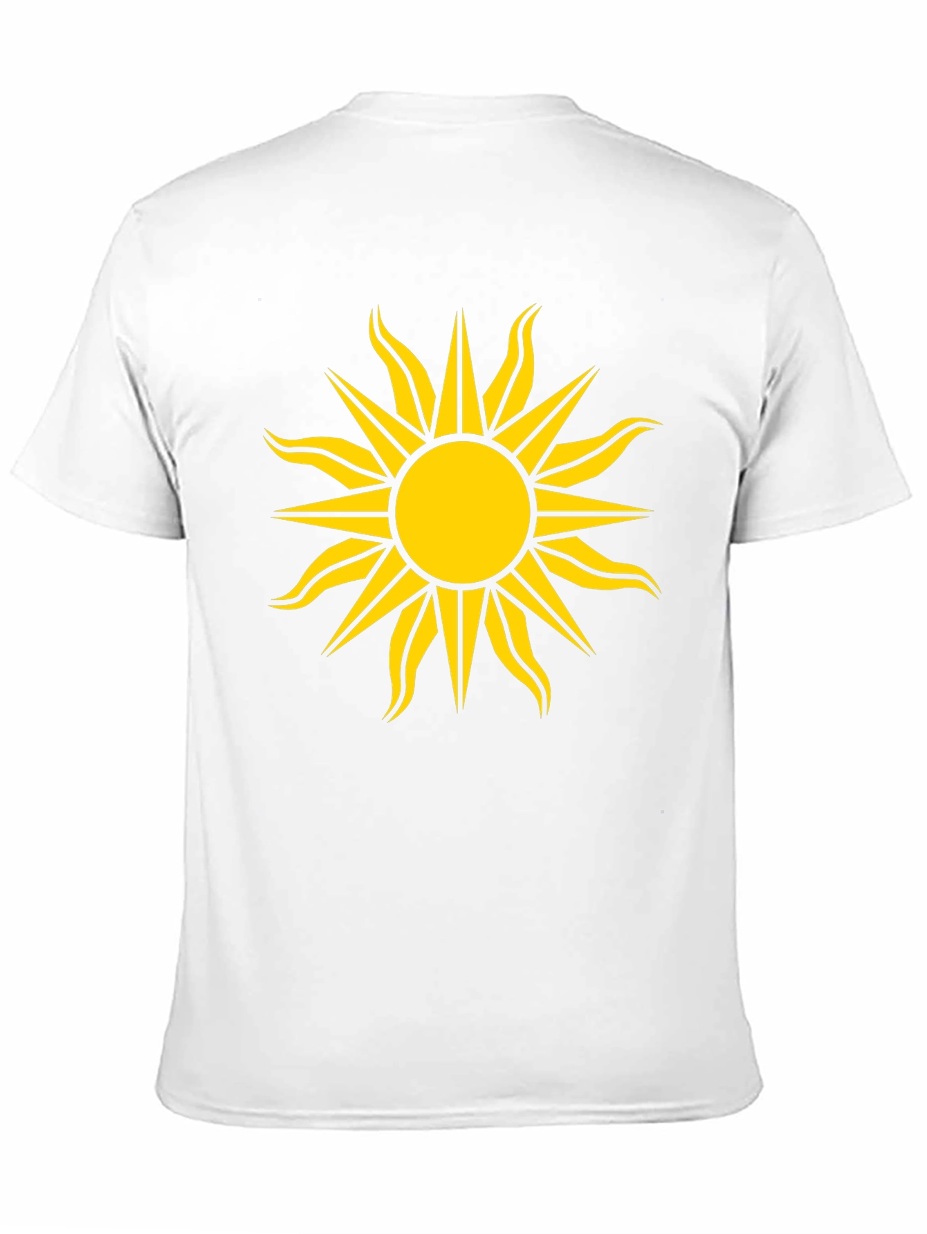 Black Tee with Bold Yellow Sun Design