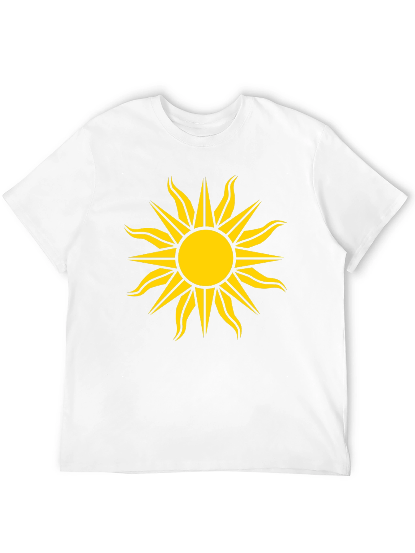 Black Tee with Bold Yellow Sun Design