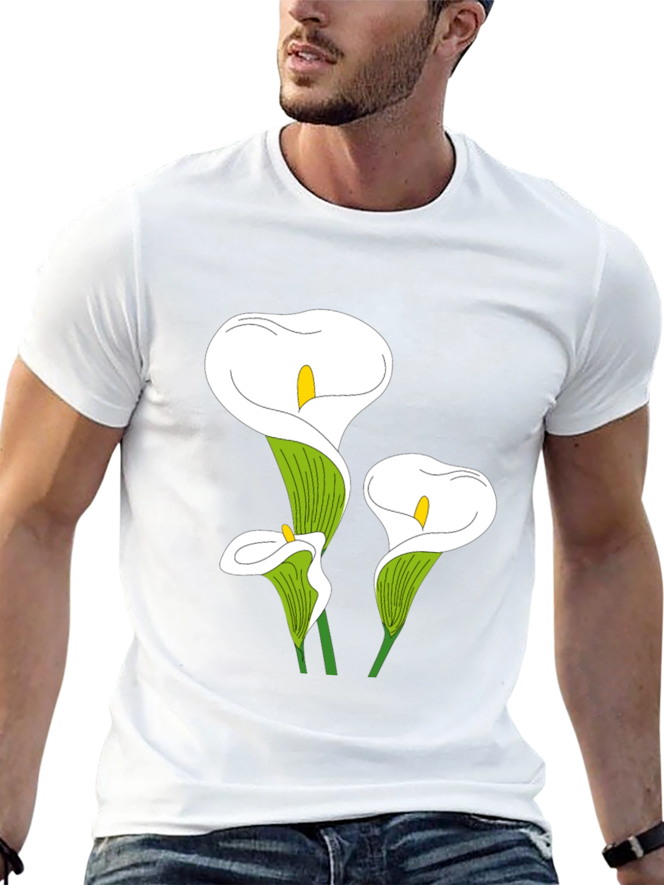 Calla Lily Graphic Tee - Black Casual T-Shirt