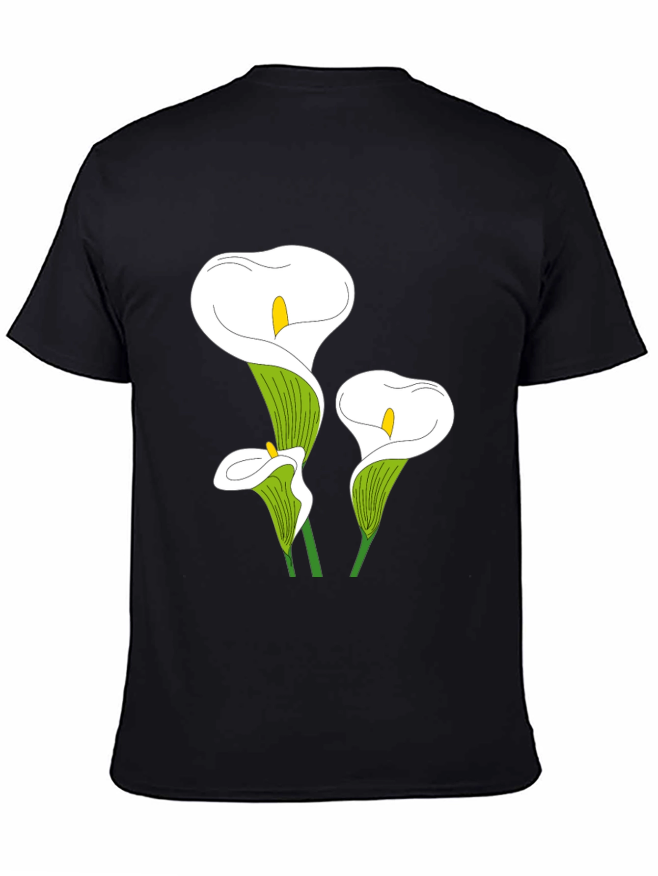 Calla Lily Graphic Tee - Black Casual T-Shirt