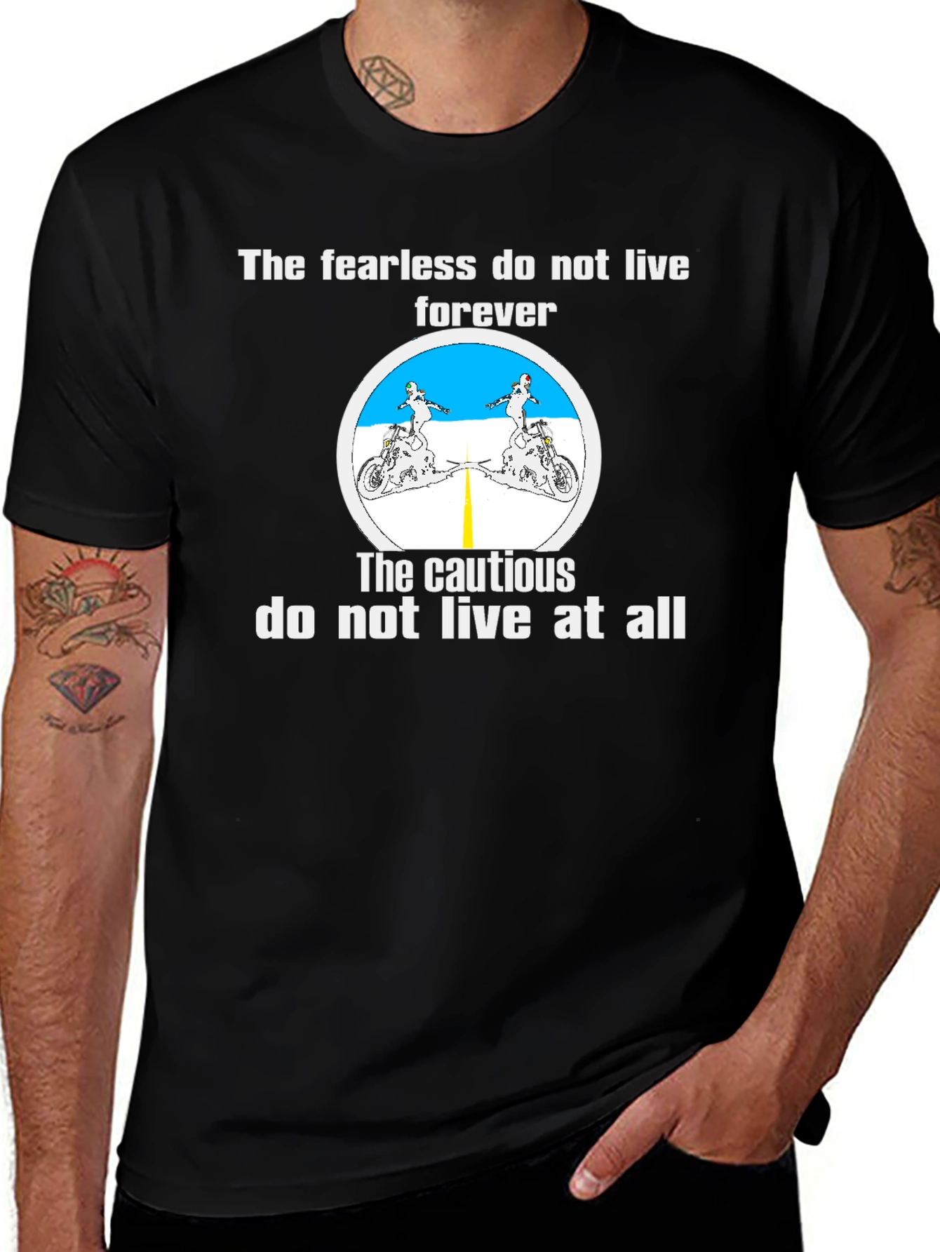 Fearless Biker T-Shirt - Live Life to the Fullest