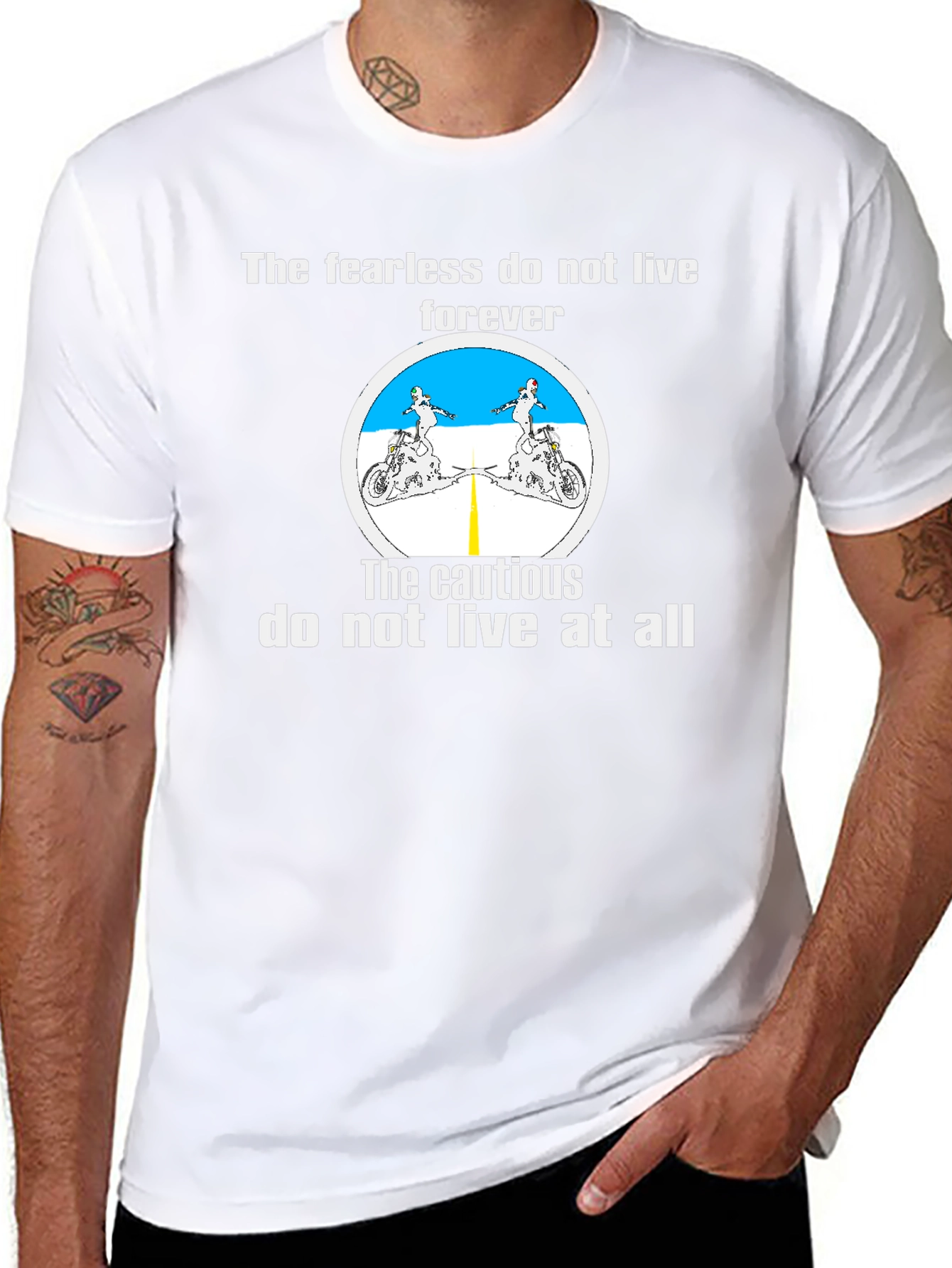 Fearless Biker T-Shirt - Live Life to the Fullest
