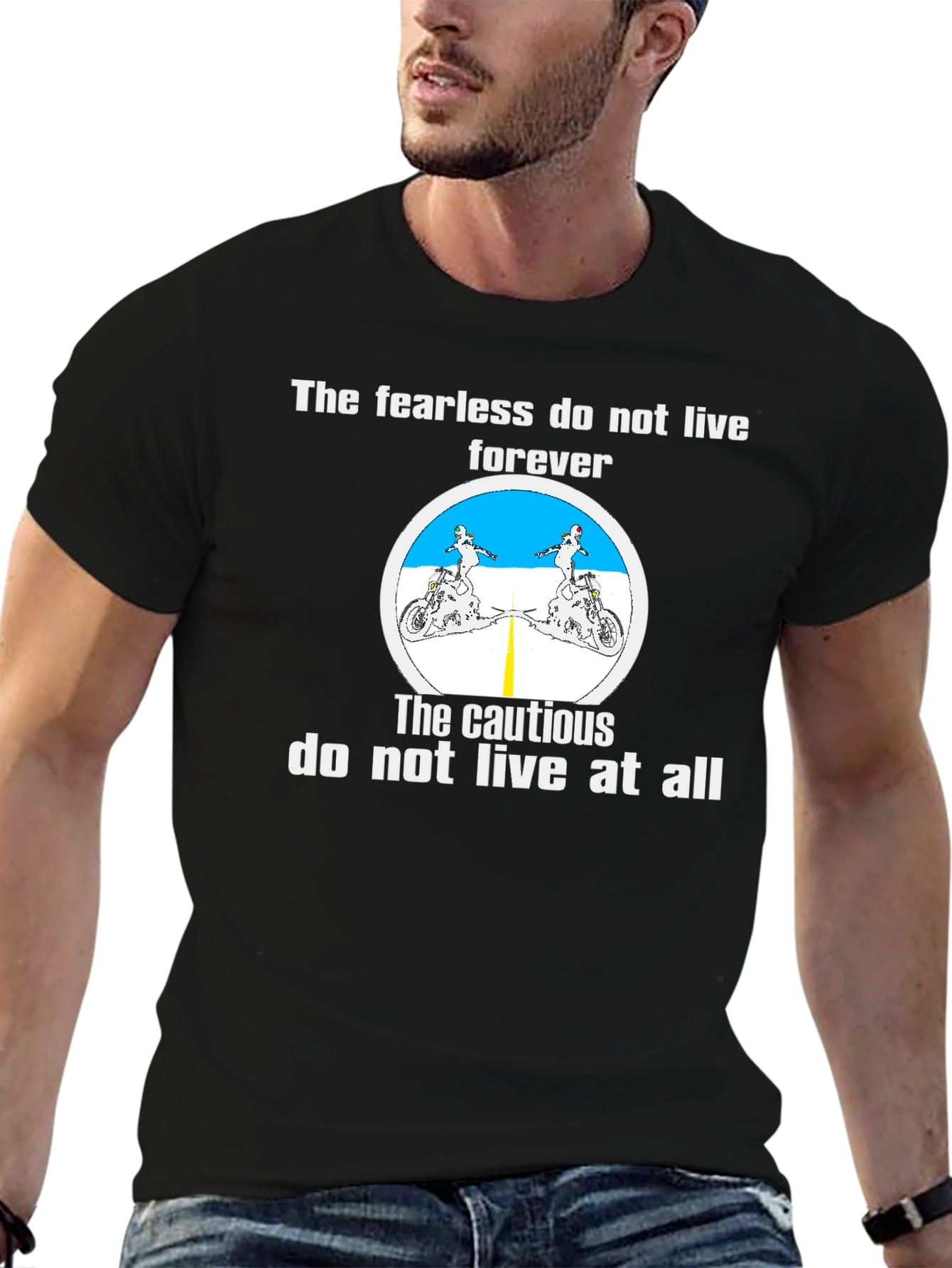Fearless Biker T-Shirt - Live Life to the Fullest