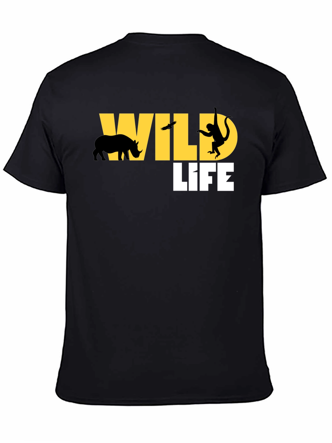 Wildlife Graphic Print Black T-Shirt