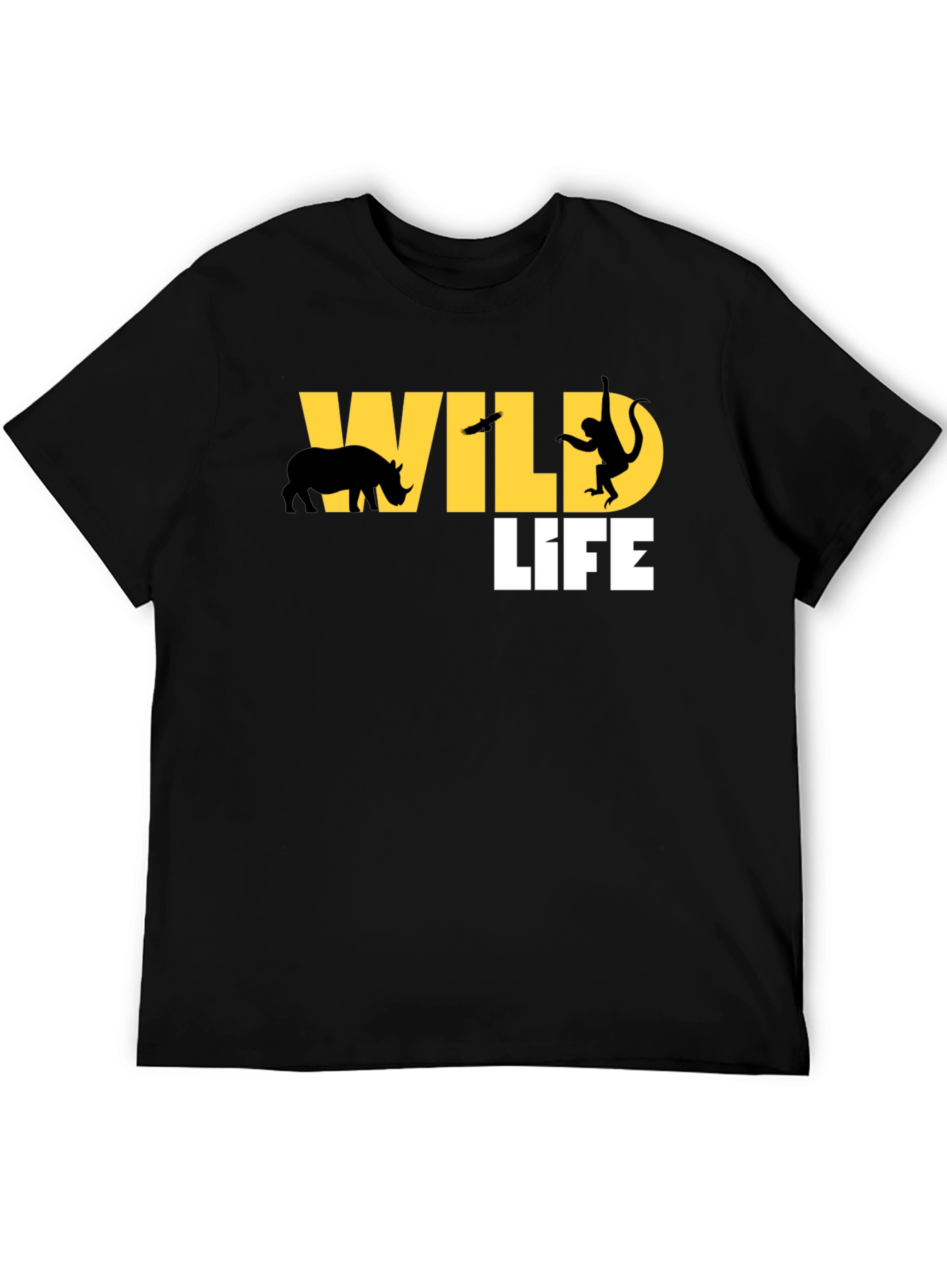 Wildlife Graphic Print Black T-Shirt