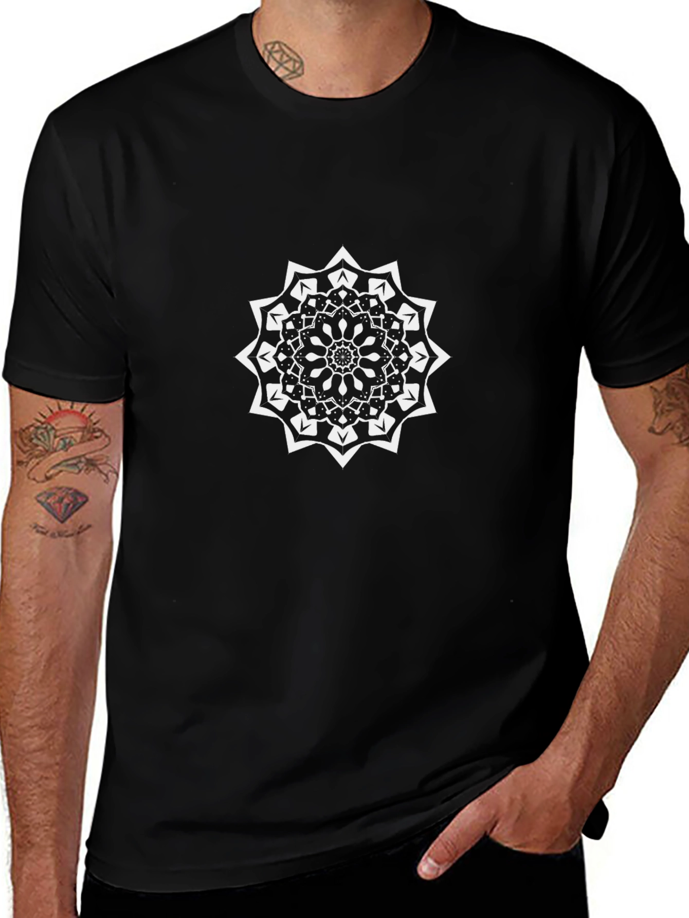 Black Mandala Graphic Tee - Stylish & Unique