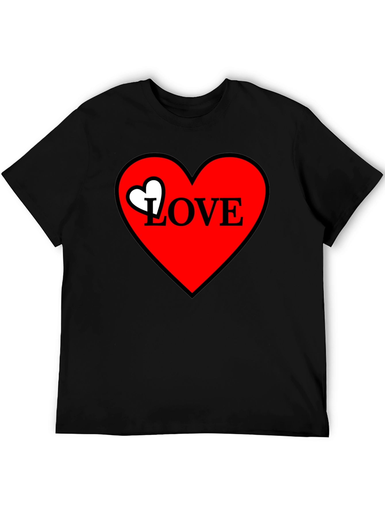 Love Heart Graphic Tee - Black