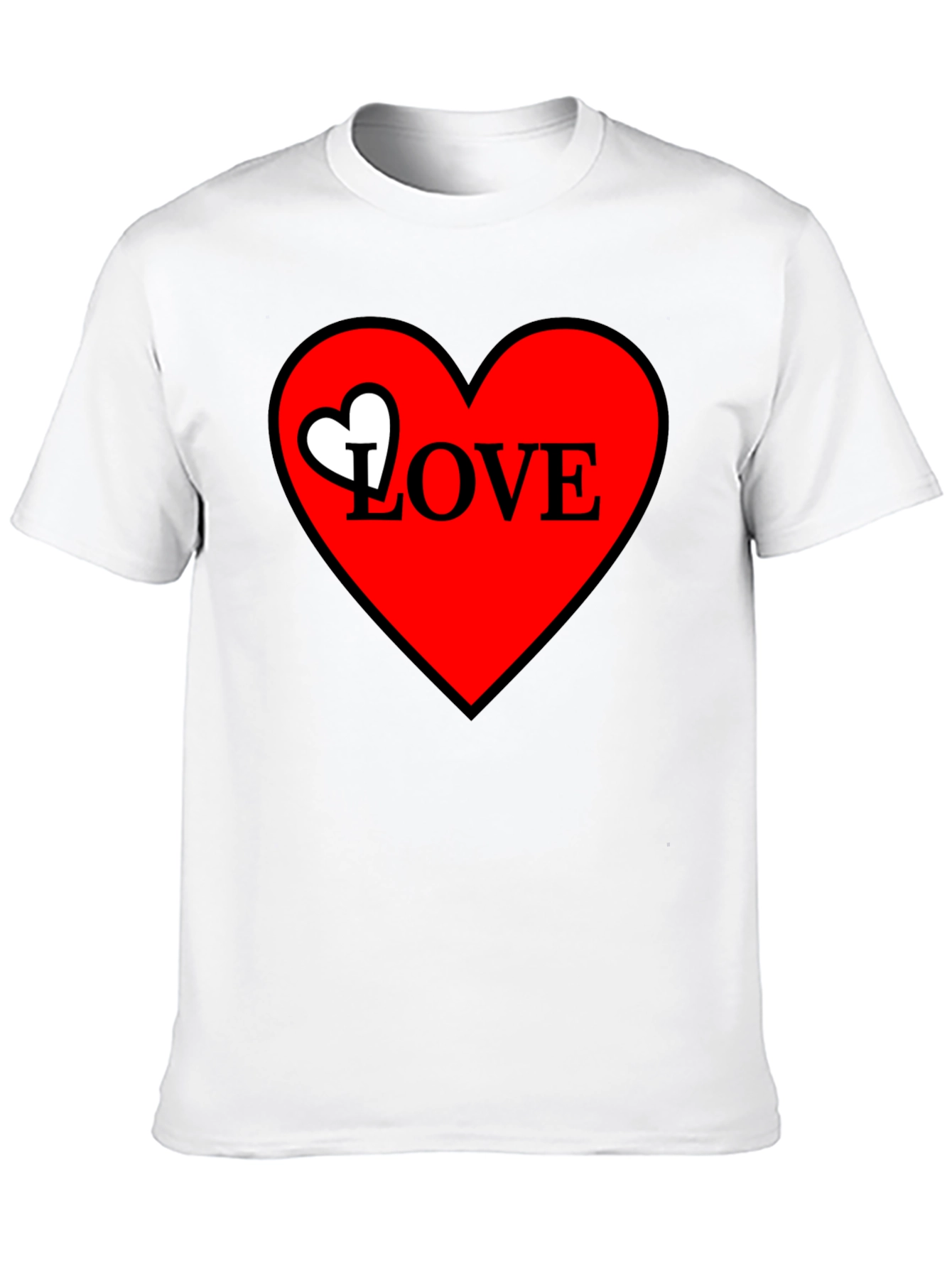 Love Heart Graphic Tee - Black