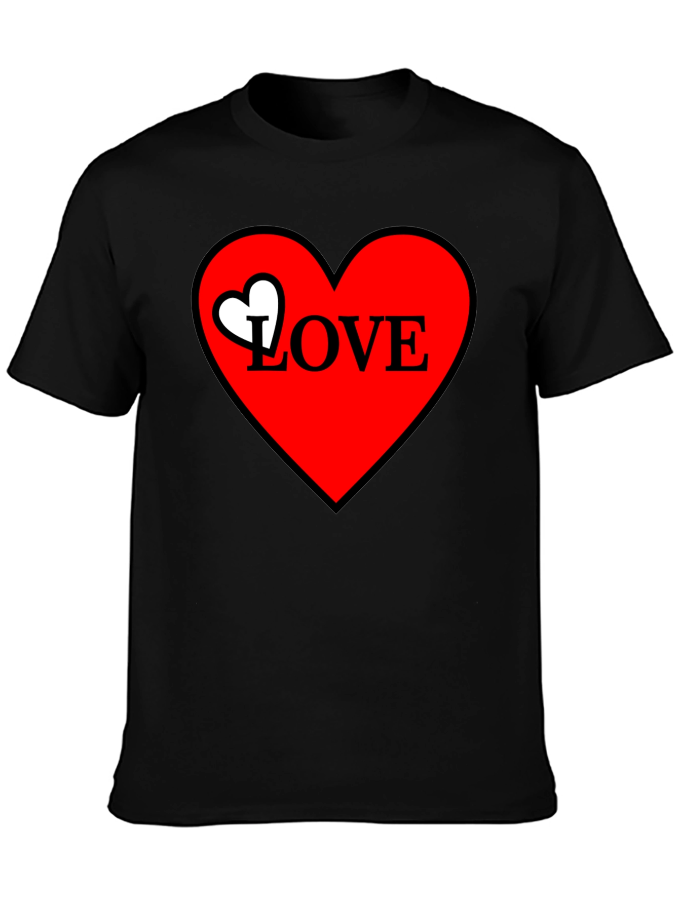Love Heart Graphic Tee - Black