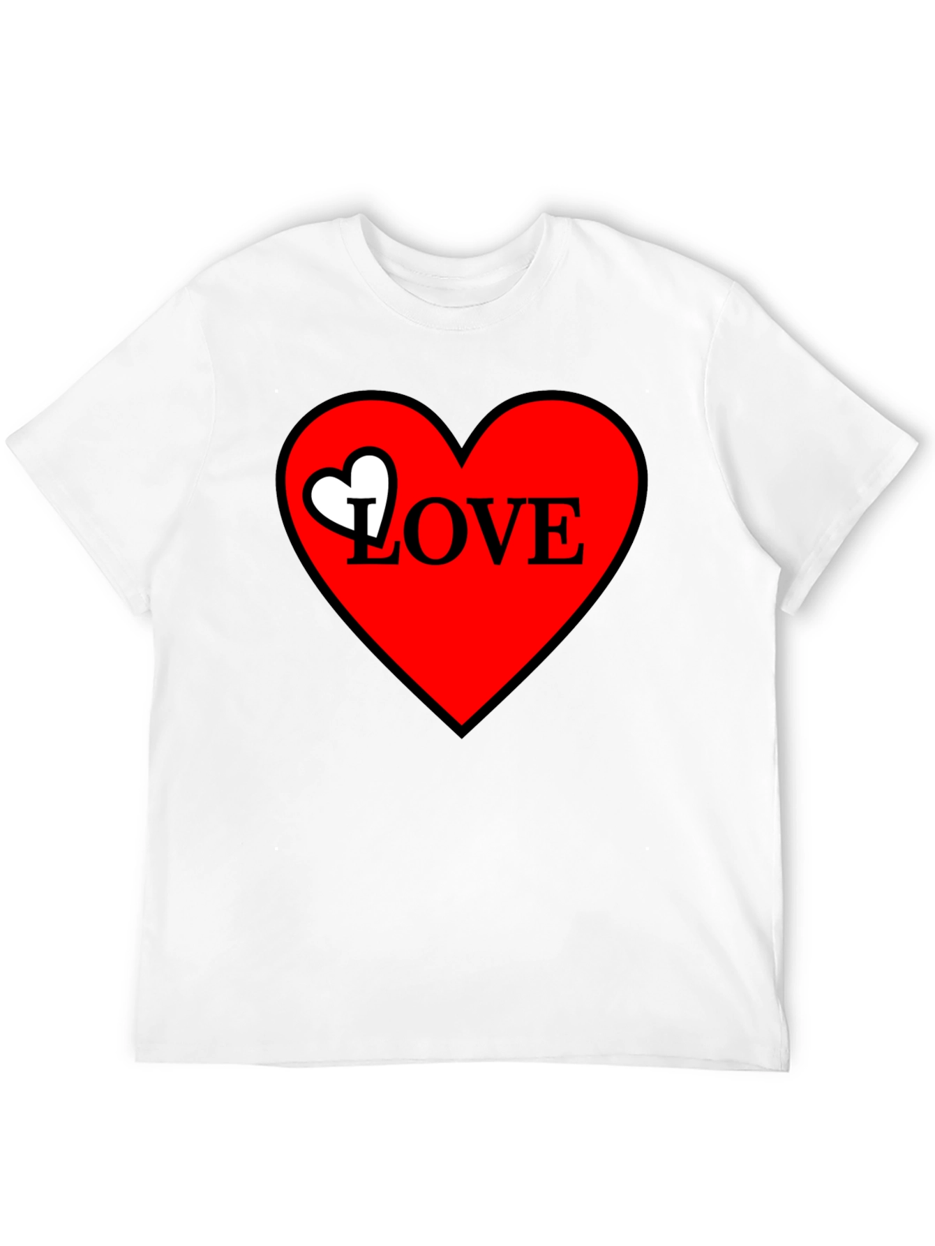 Love Heart Graphic Tee - Black