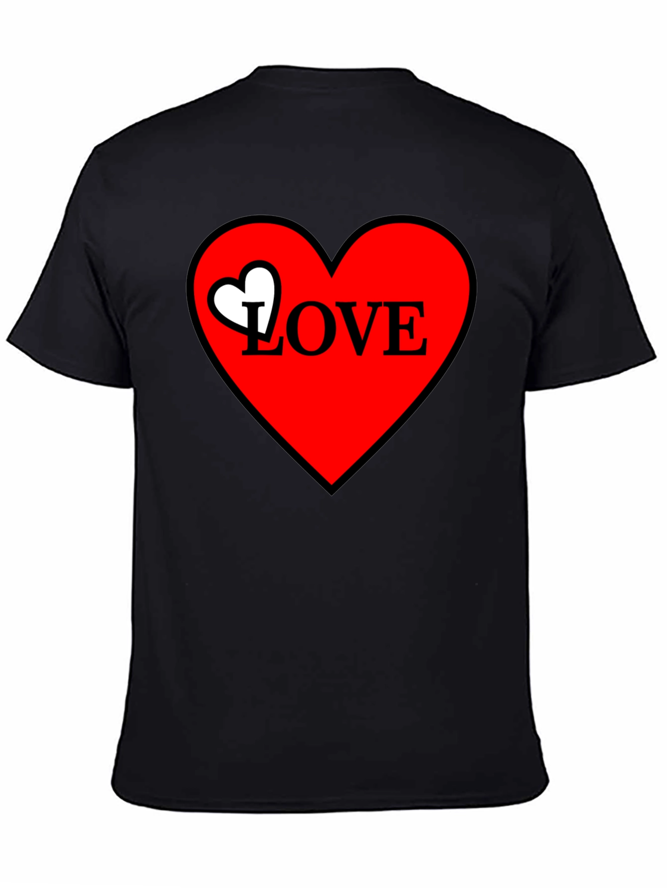 Love Heart Graphic Tee - Black