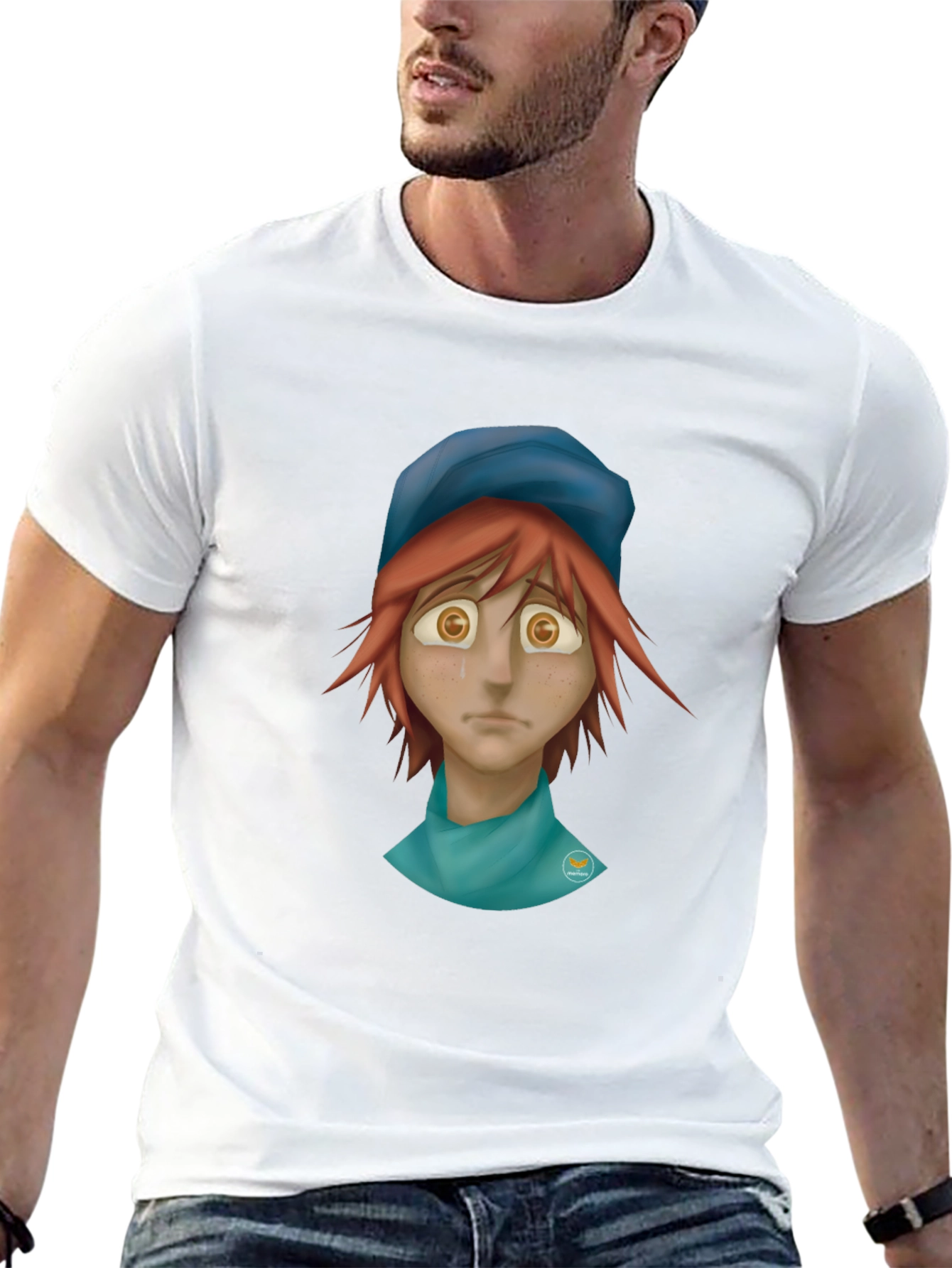 Melancholy Cartoon Graphic Tee - Unisex Black Shirt