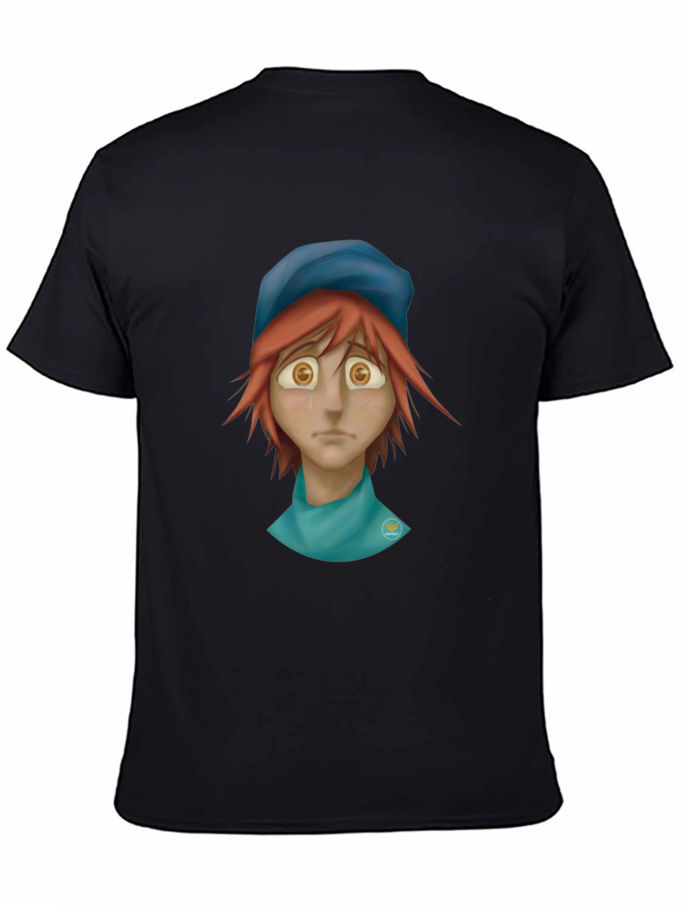 Melancholy Cartoon Graphic Tee - Unisex Black Shirt