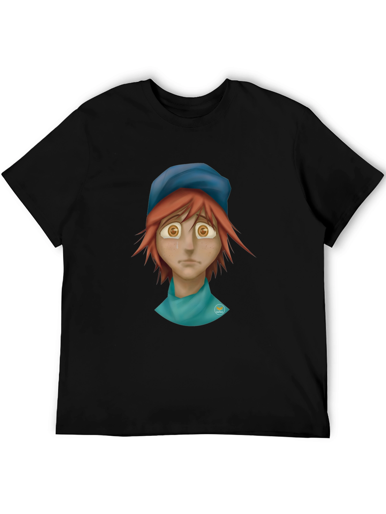 Melancholy Cartoon Graphic Tee - Unisex Black Shirt